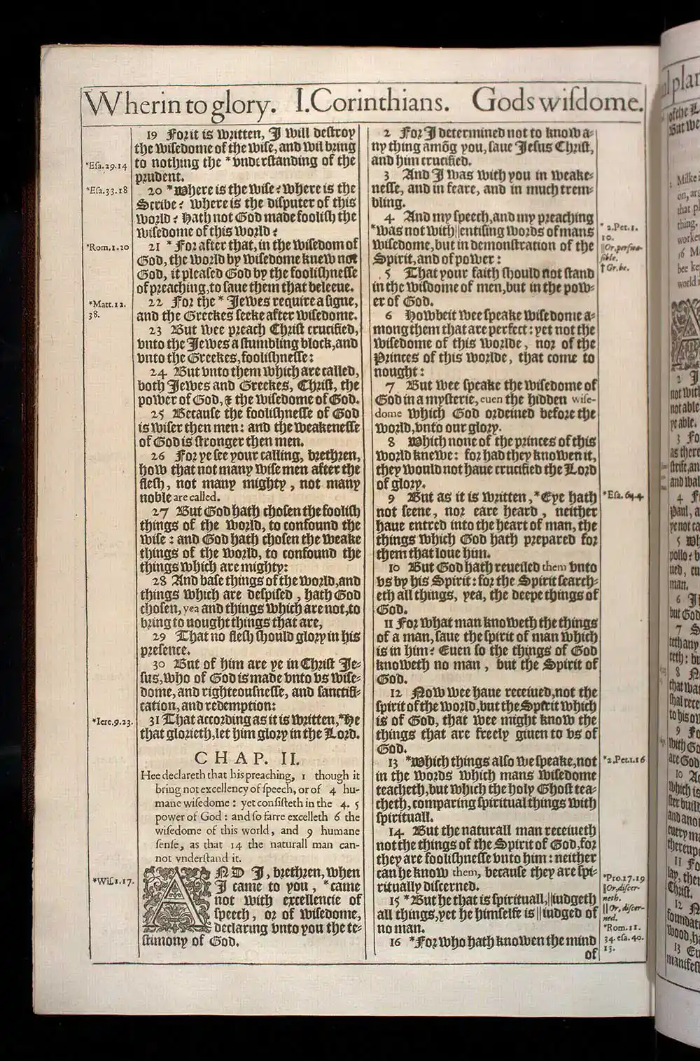 1 Corinthians Chapter 2 Original 1611 KJV Bible Scan
