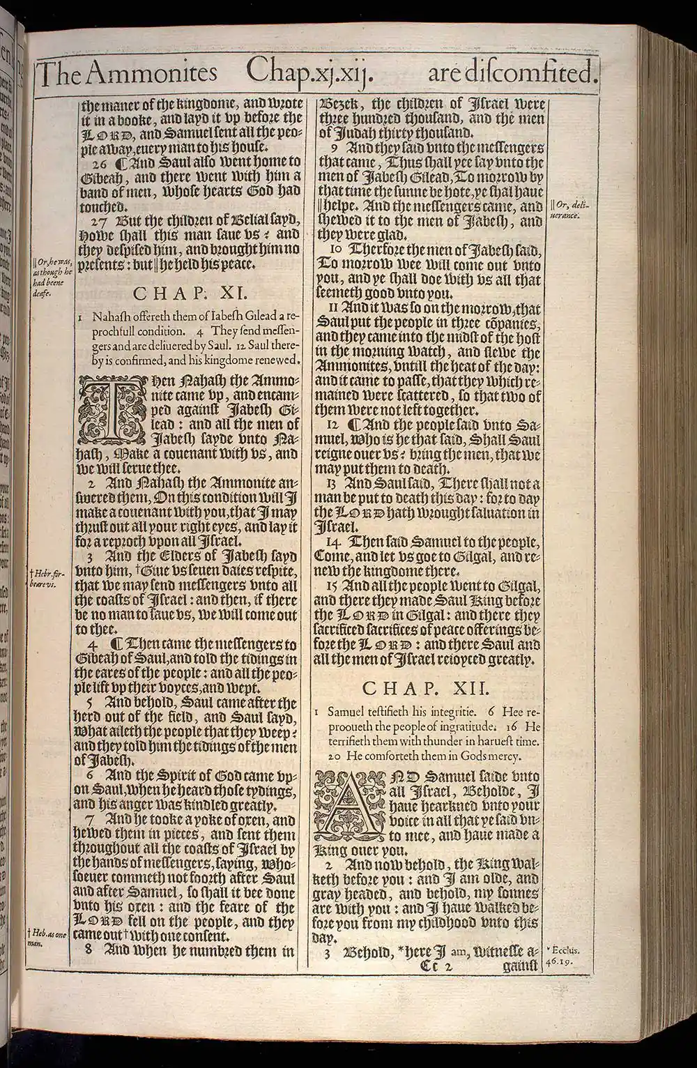 1 Samuel Chapter 12 Original 1611 KJV Bible Scan