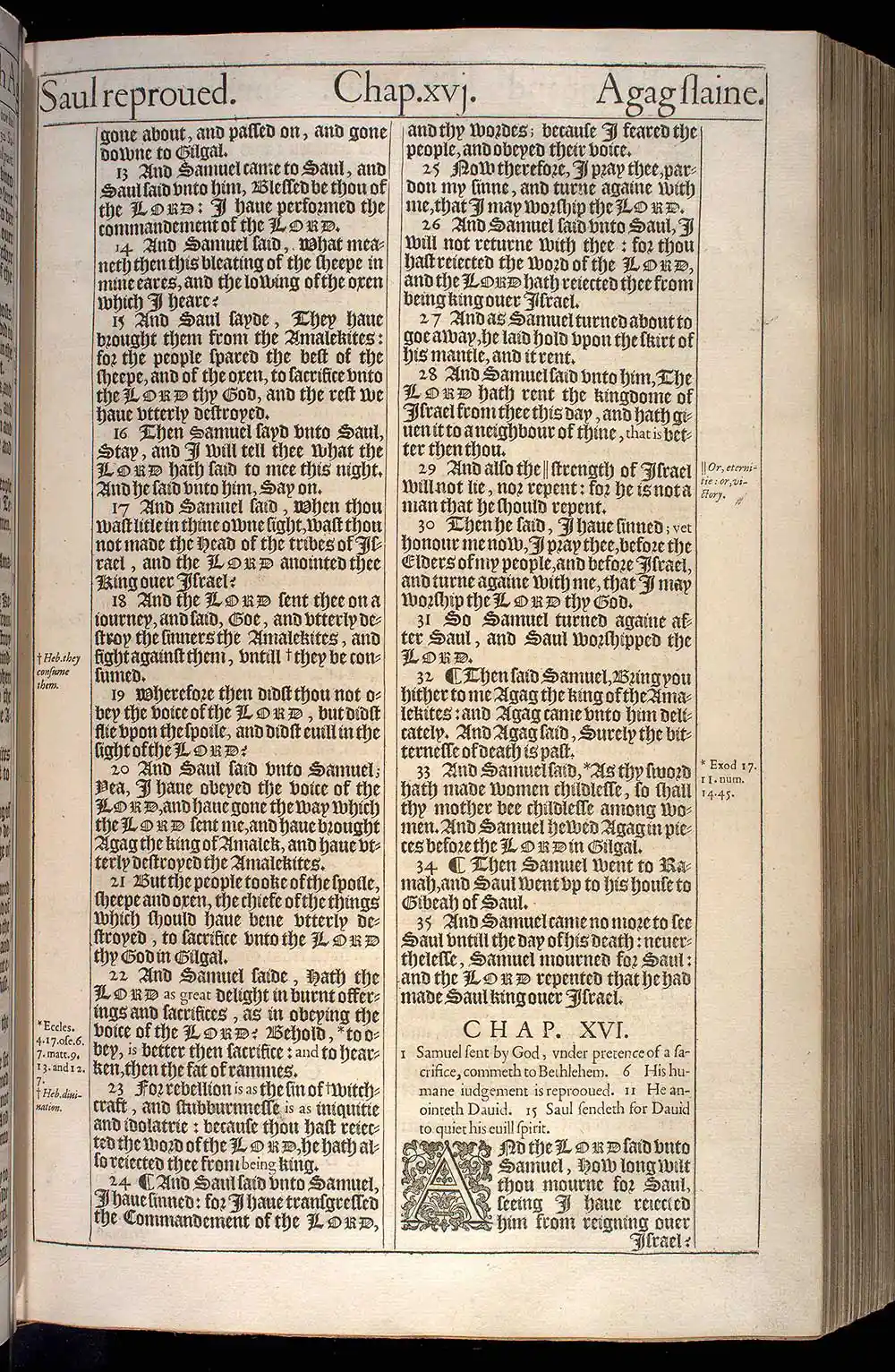 1 Samuel Chapter 15 Original 1611 KJV Bible Scan