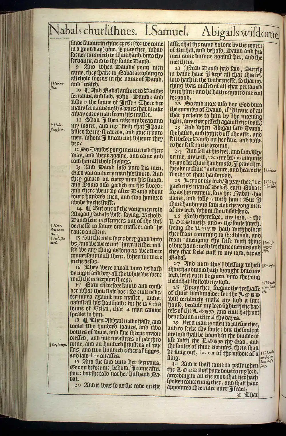 1 Samuel Chapter 25 Original 1611 KJV Bible Scan
