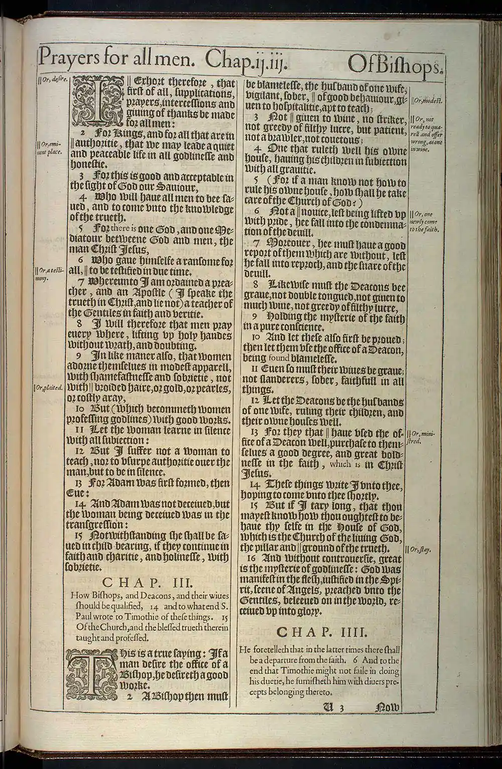 1 Timothy Chapter 3 Original 1611 KJV Bible Scan