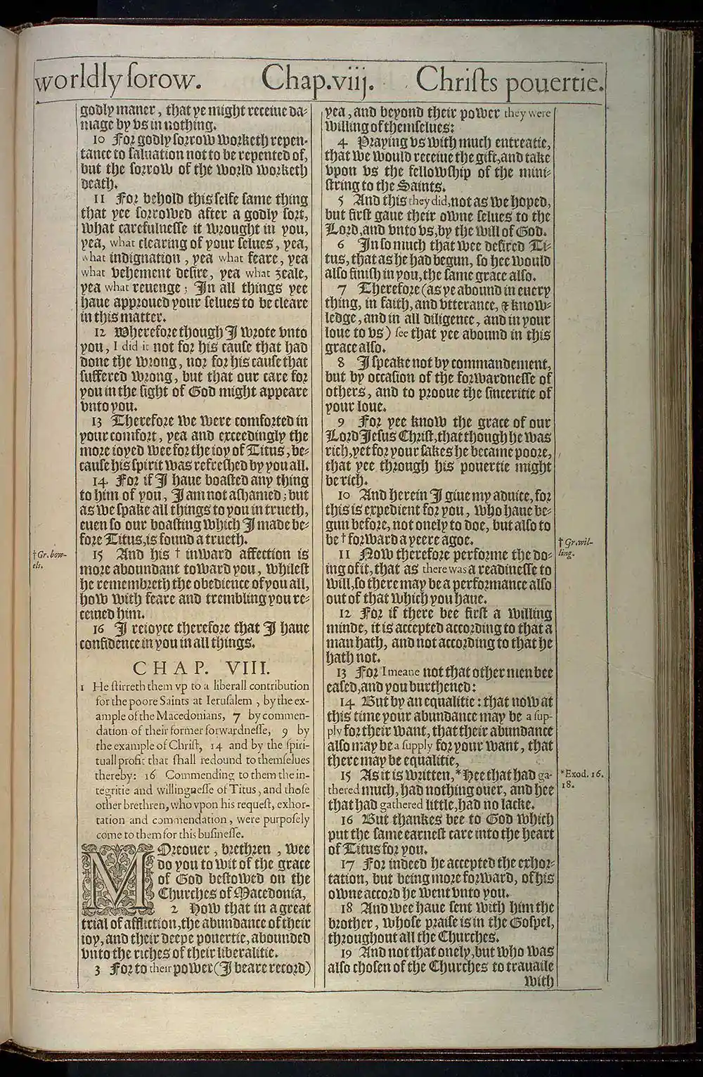 2 Corinthians Chapter 8 Original 1611 KJV Bible Scan
