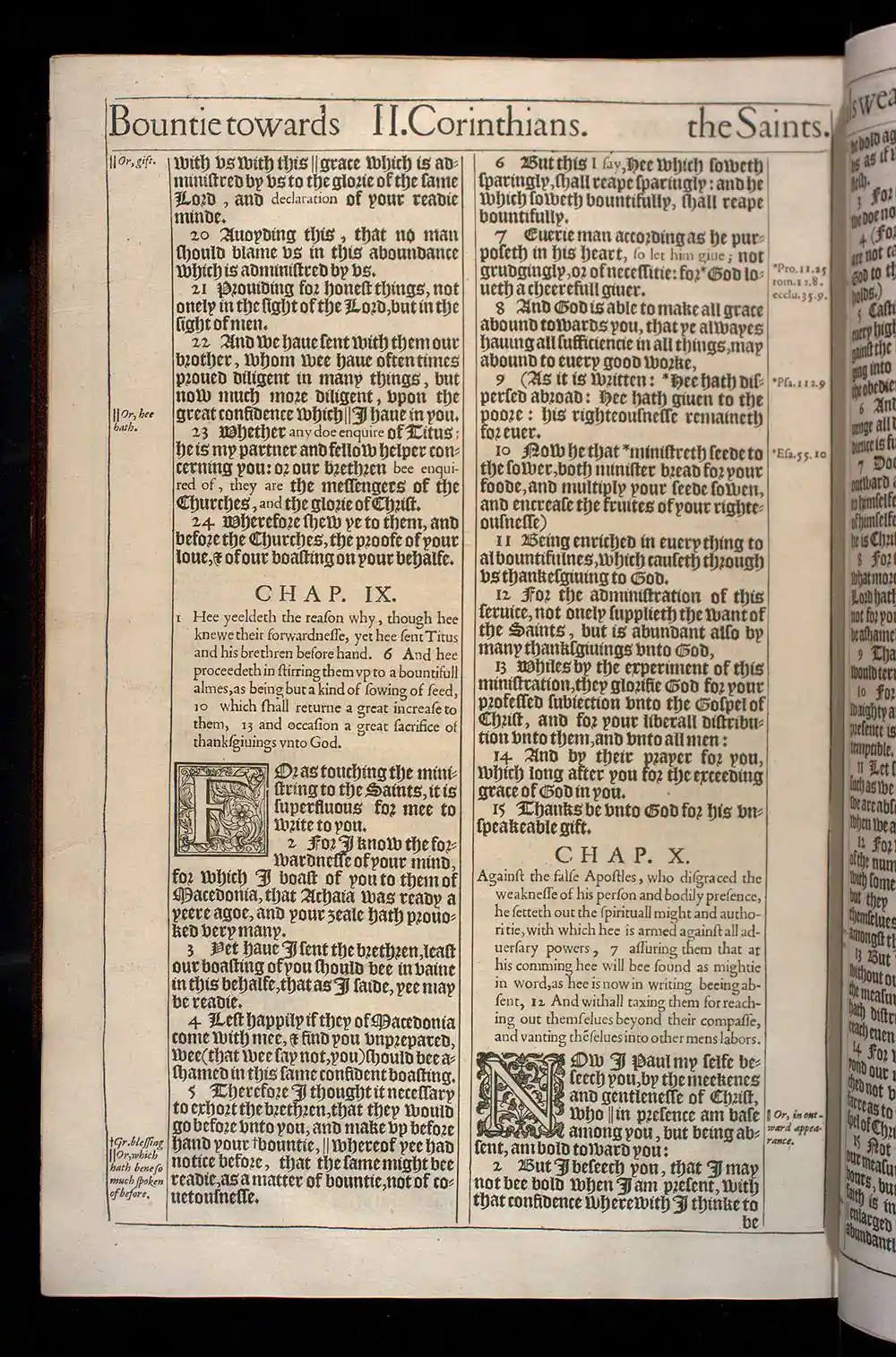 2 Corinthians Chapter 8 Original 1611 KJV Bible Scan
