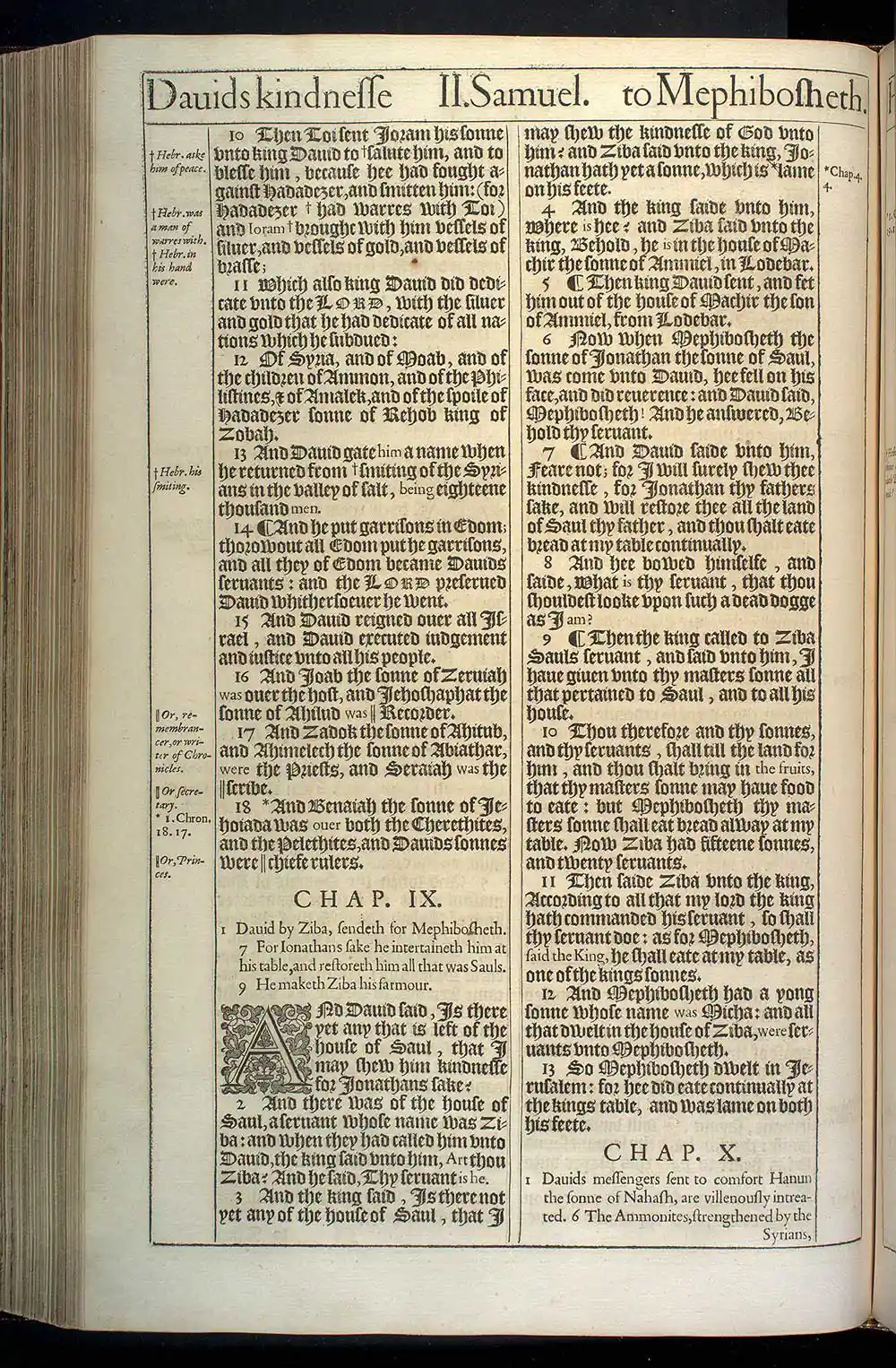 2 Samuel Chapter 9 Original 1611 KJV Bible Scan