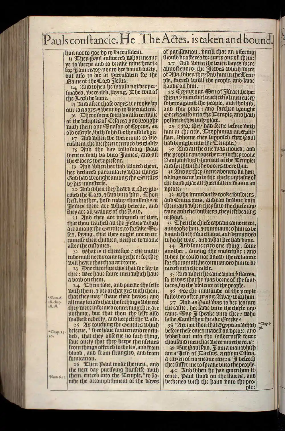 Acts Chapter 21 Original 1611 KJV Bible Scan