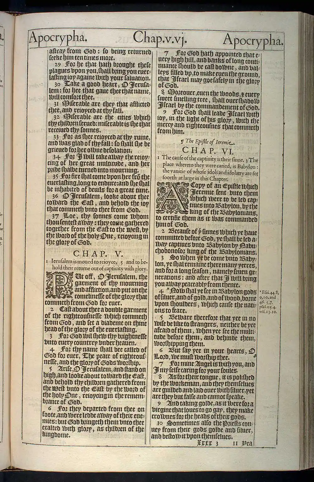 Baruch Chapter 5 Original 1611 KJV Bible Scan