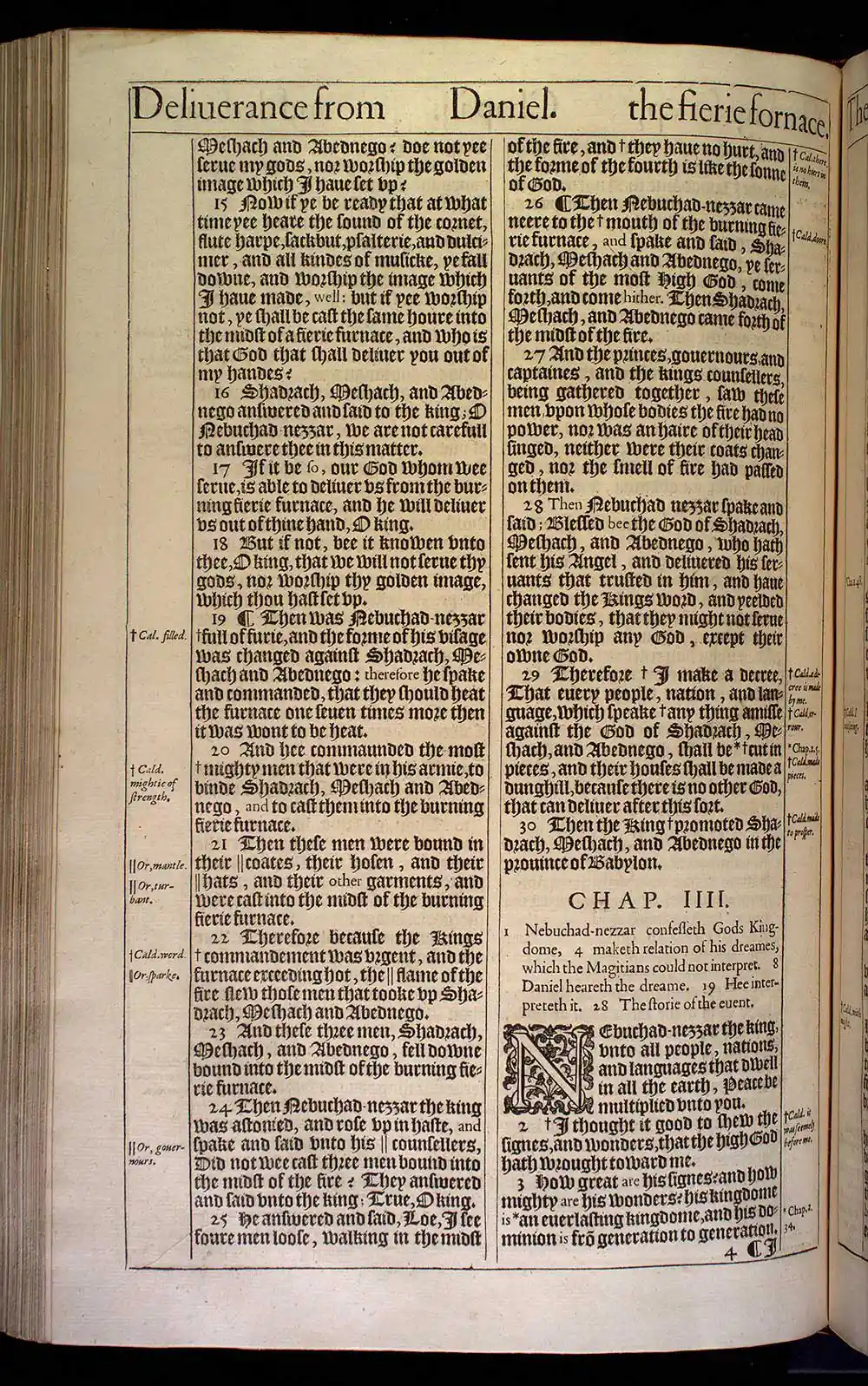 Daniel Chapter 3 Original 1611 KJV Bible Scan
