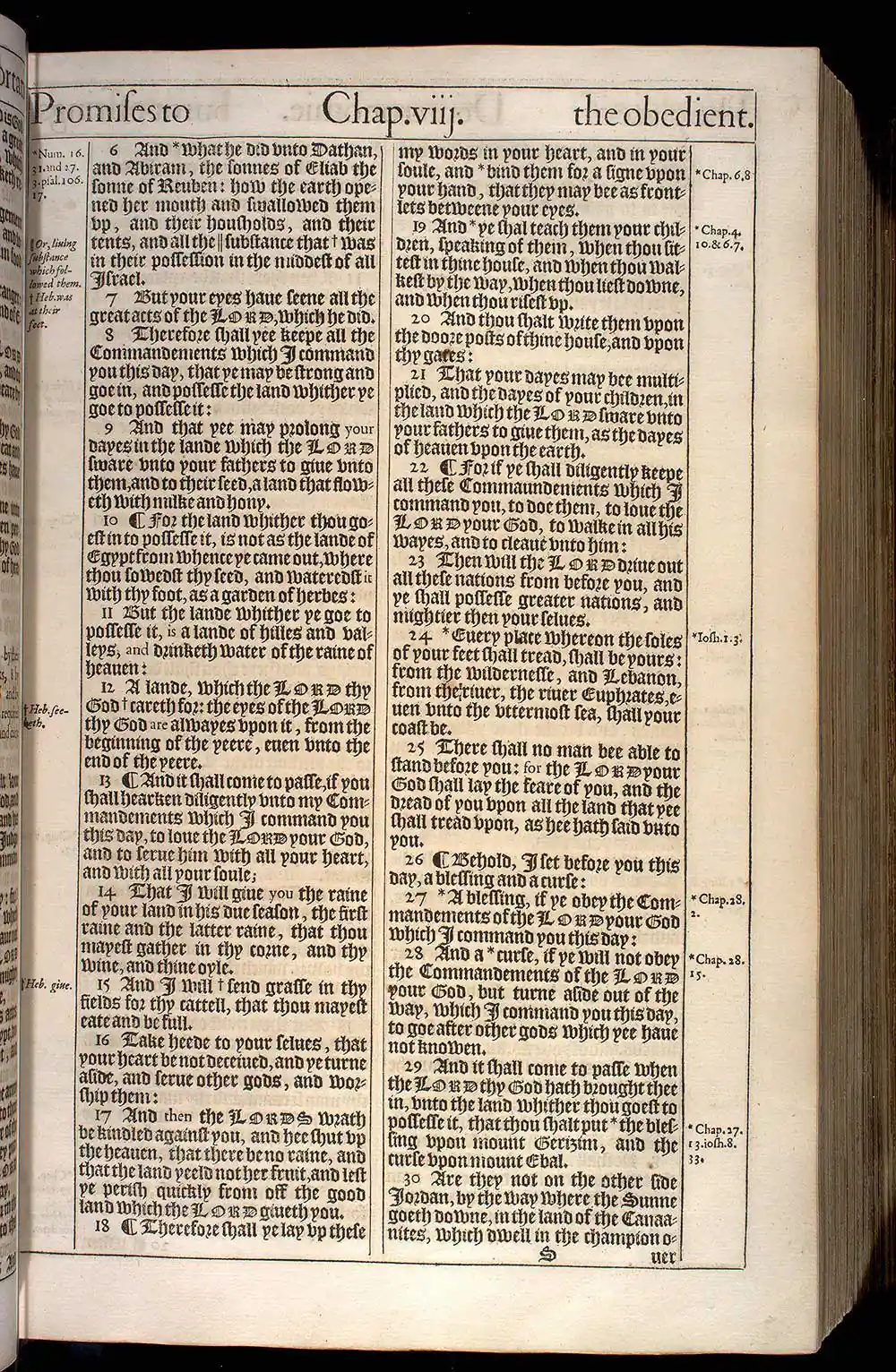 Deuteronomy Chapter 11 Original 1611 KJV Bible Scan