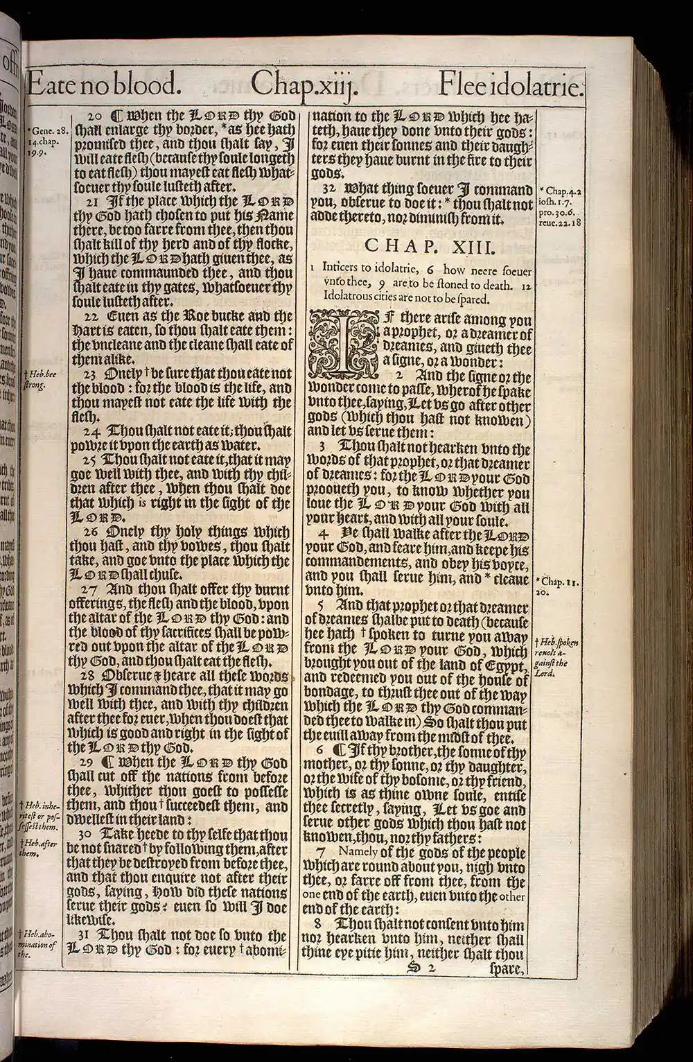 Deuteronomy Chapter 13 Original 1611 KJV Bible Scan