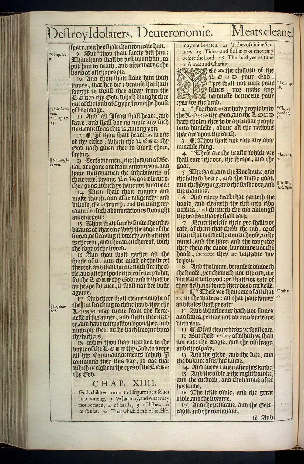 Deuteronomy Chapter 13 Original 1611 KJV Bible Scan
