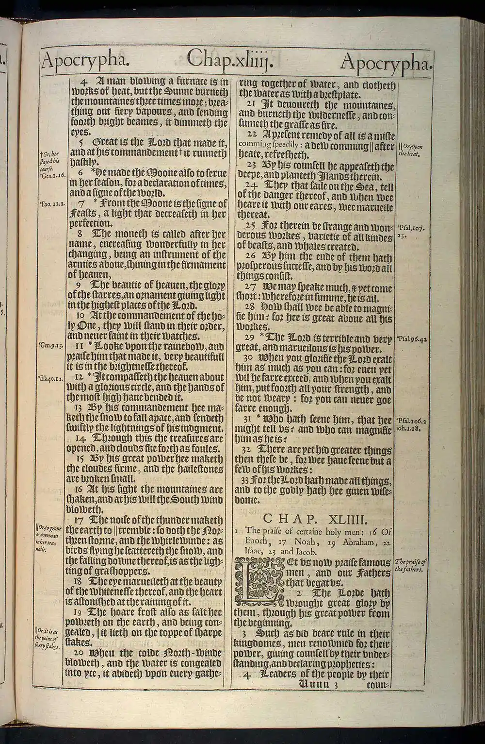 Ecclesiasticus Chapter 43 Original 1611 KJV Bible Scan