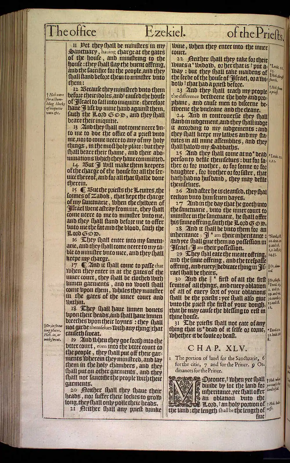 Ezekiel Chapter 44 Original 1611 KJV Bible Scan
