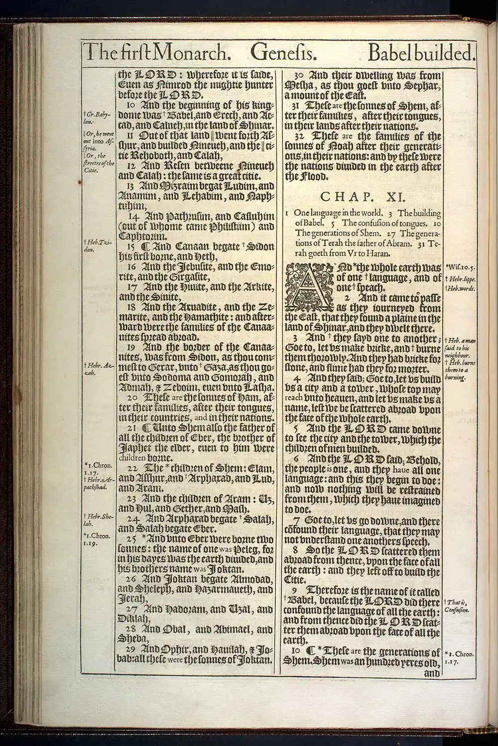 Genesis Chapter 10 Original 1611 KJV Bible Scan