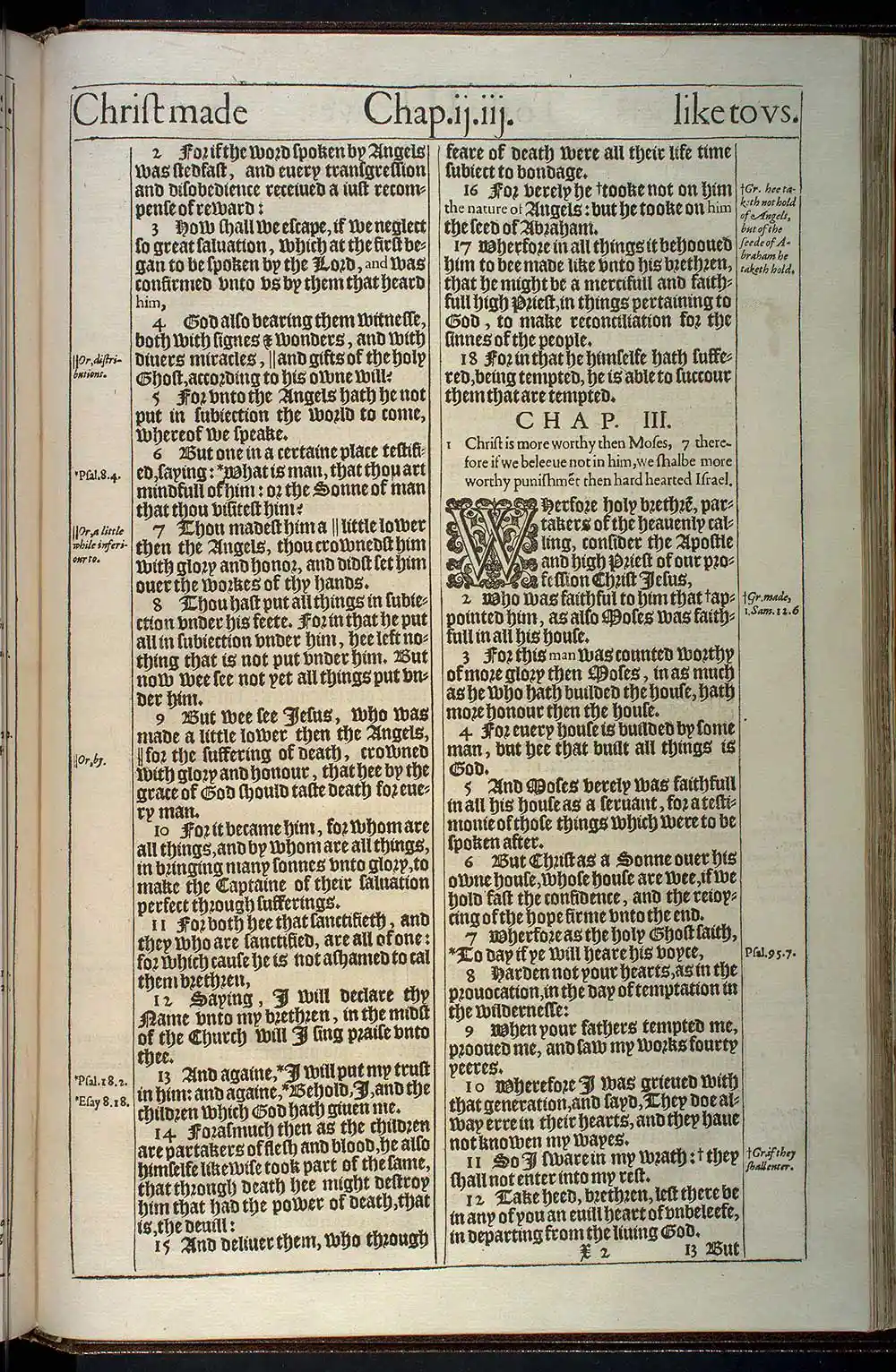 Hebrews Chapter 2 Original 1611 KJV Bible Scan
