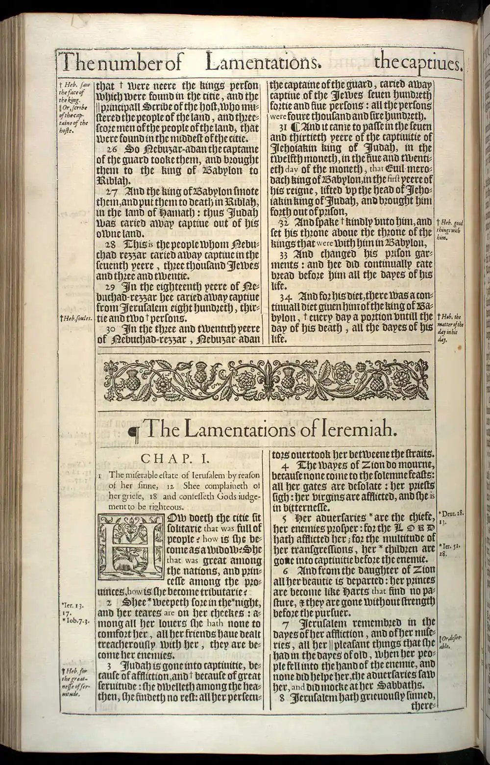 Jeremiah Chapter 52 Original 1611 KJV Bible Scan