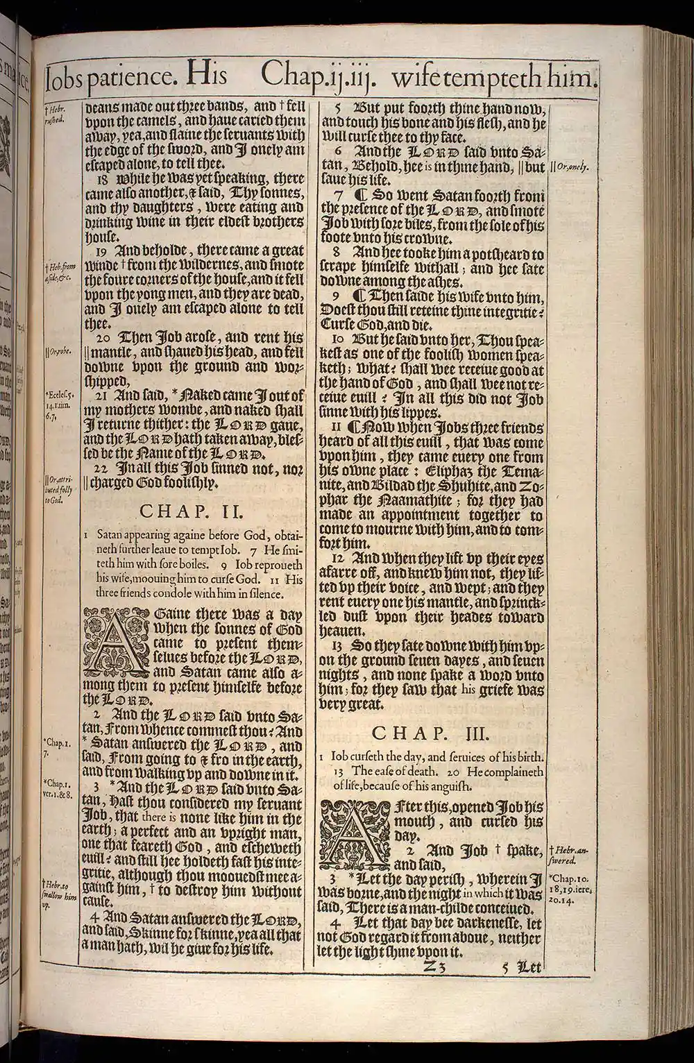 Job Chapter 3 Original 1611 KJV Bible Scan