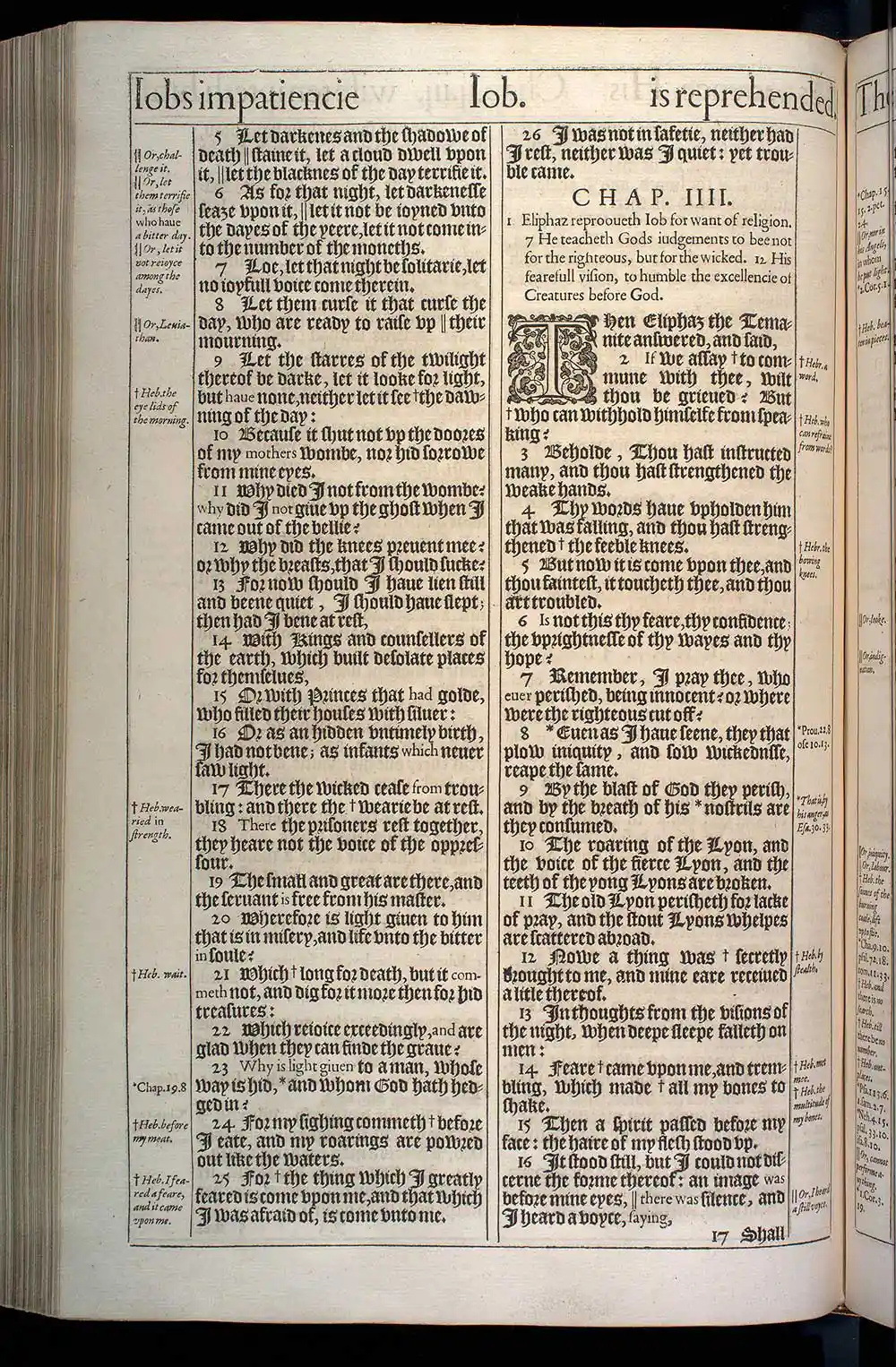 Job Chapter 3 Original 1611 KJV Bible Scan