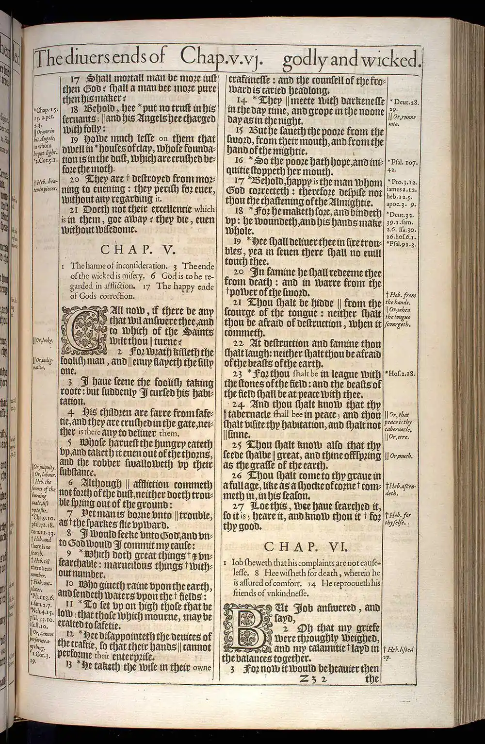 Job Chapter 6 Original 1611 KJV Bible Scan