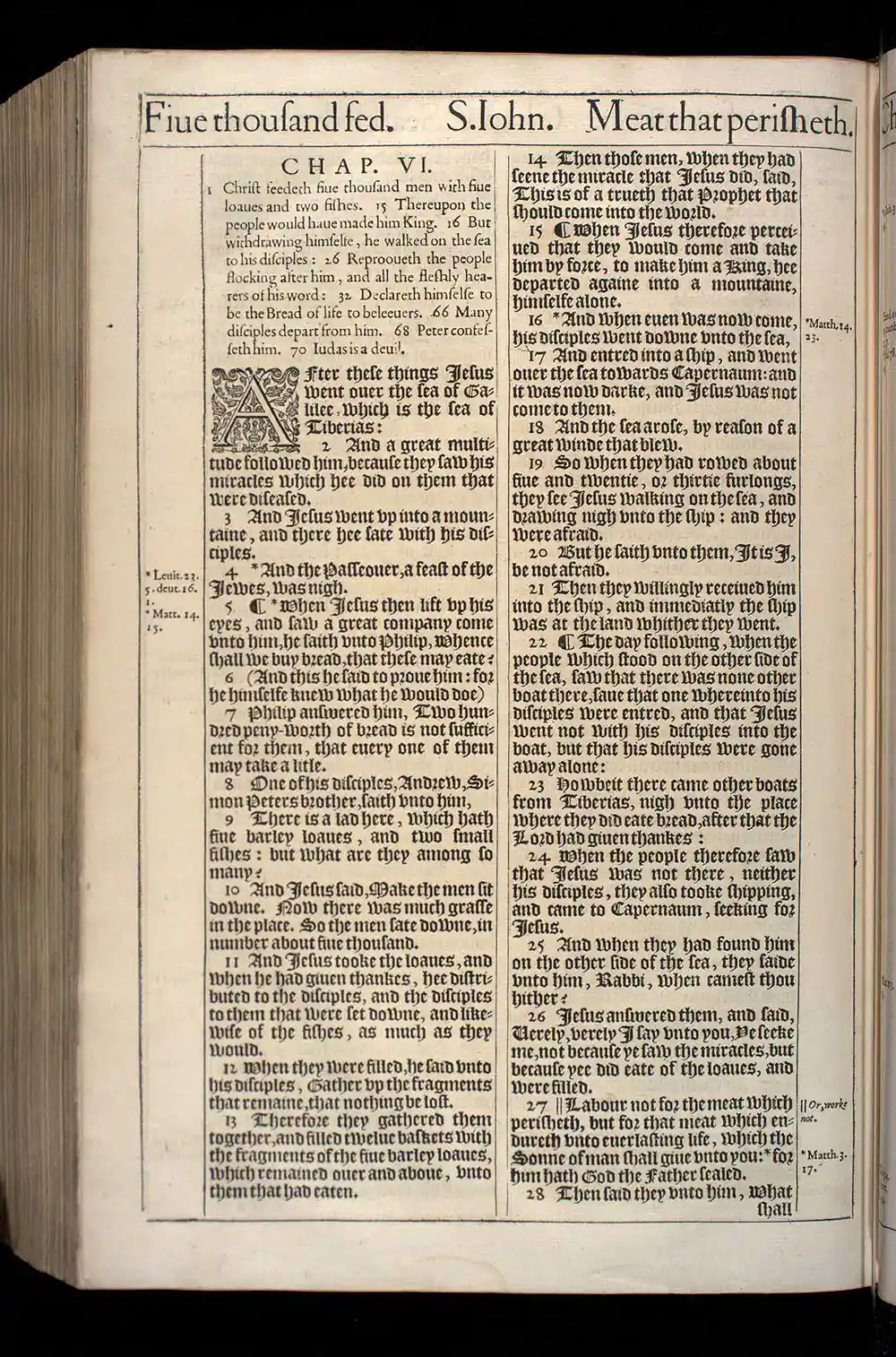John Chapter 6 Original 1611 KJV Bible Scan