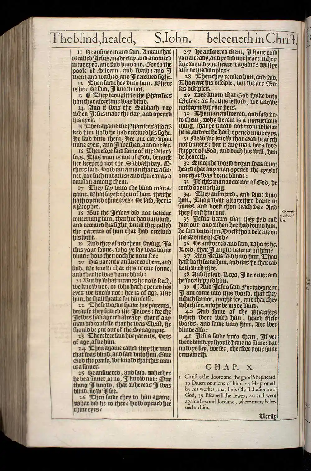John Chapter 9 Original 1611 KJV Bible Scan