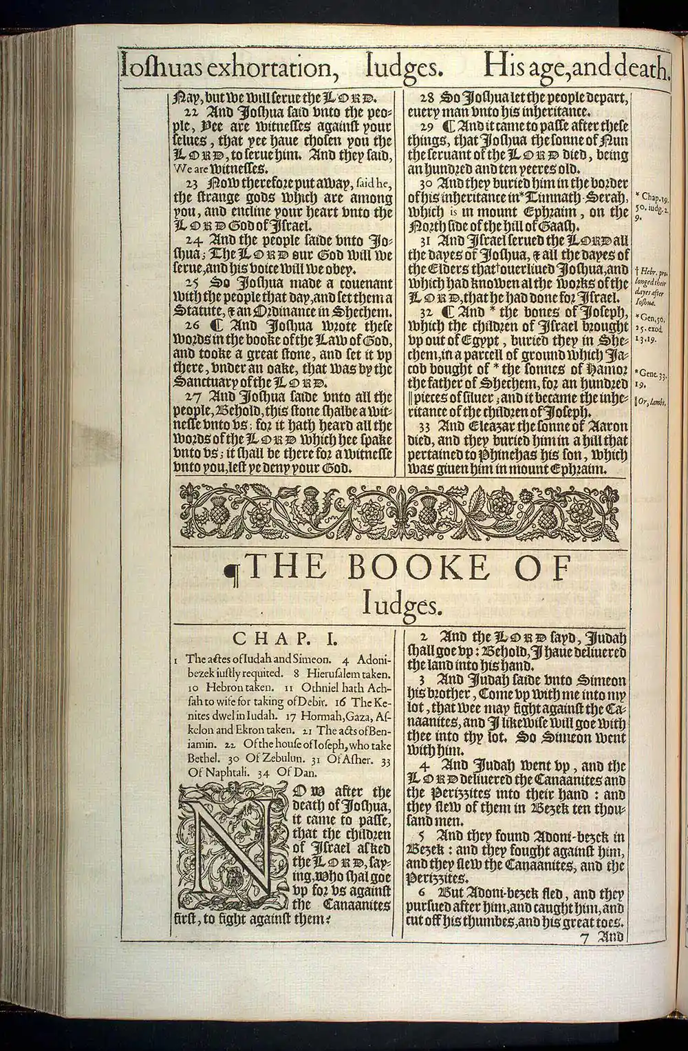 Joshua Chapter 24 Original 1611 KJV Bible Scan