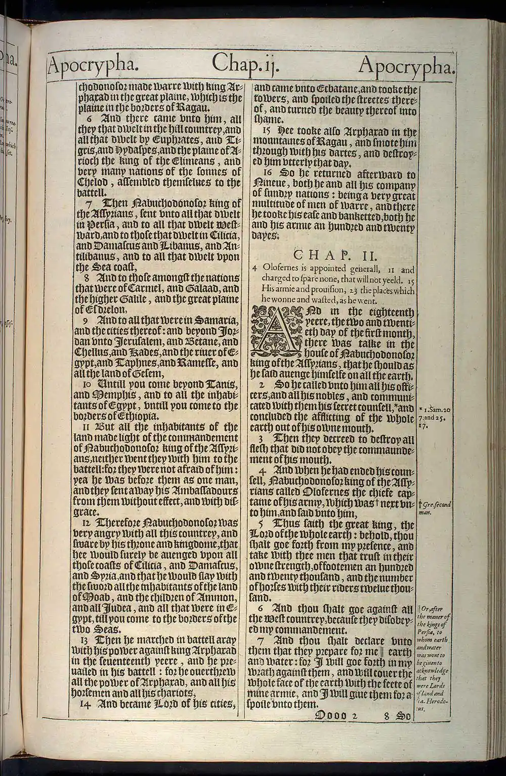 Judith Chapter 2 Original 1611 KJV Bible Scan