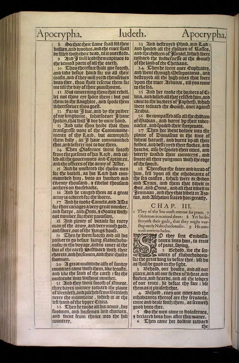 Judith Chapter 2 Original 1611 KJV Bible Scan