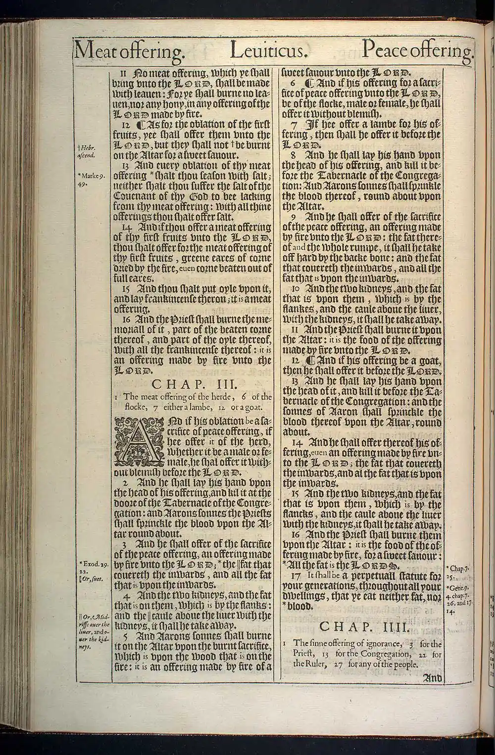 Leviticus Chapter 2 Original 1611 KJV Bible Scan