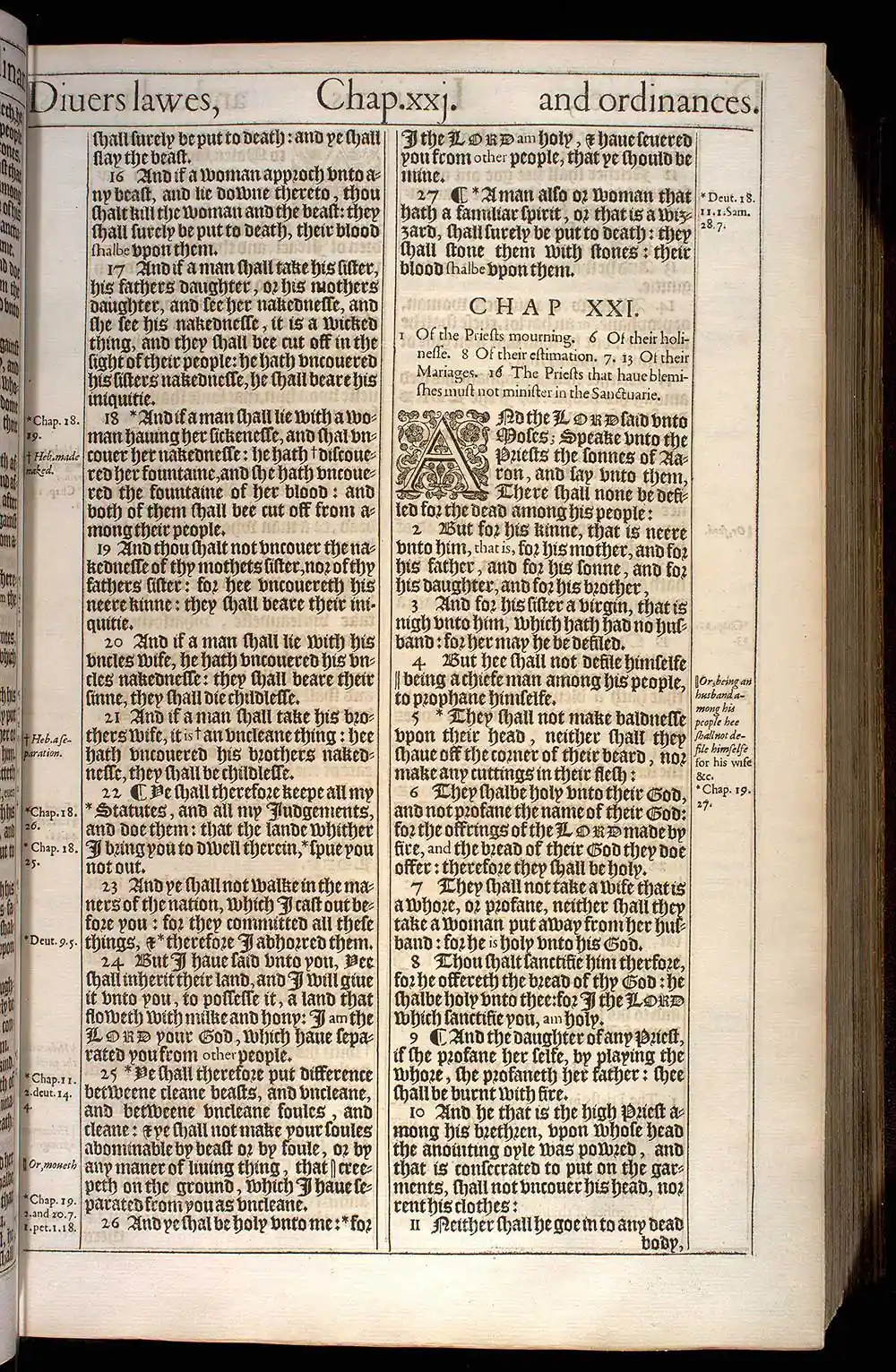 Leviticus Chapter 21 Original 1611 KJV Bible Scan