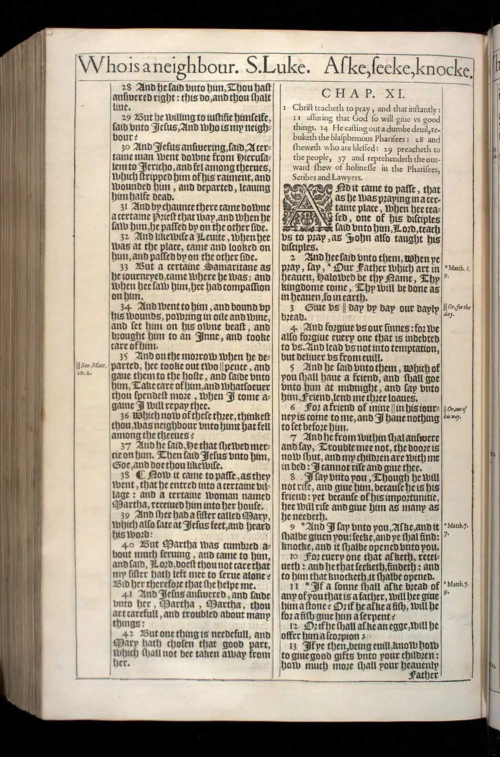 Luke Chapter 11 Original 1611 KJV Bible Scan