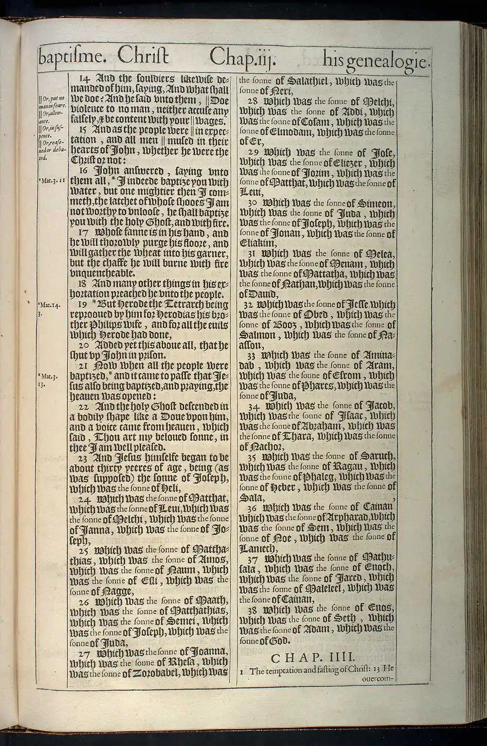 Luke Chapter 3 Original 1611 KJV Bible Scan
