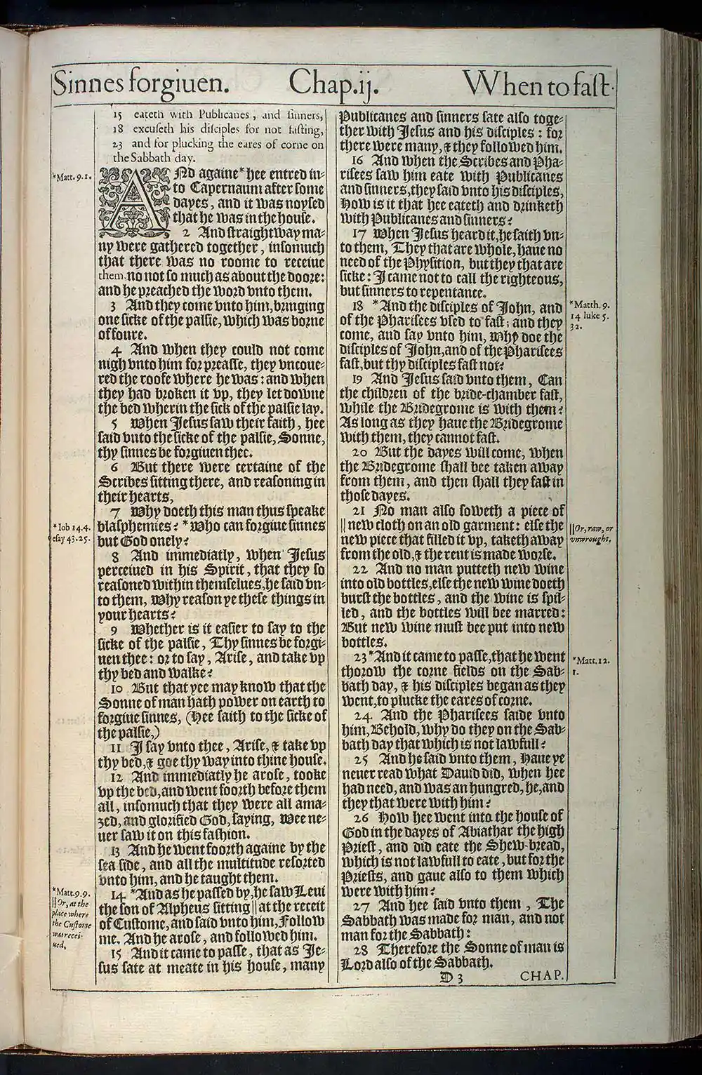 Mark Chapter 2 Original 1611 KJV Bible Scan