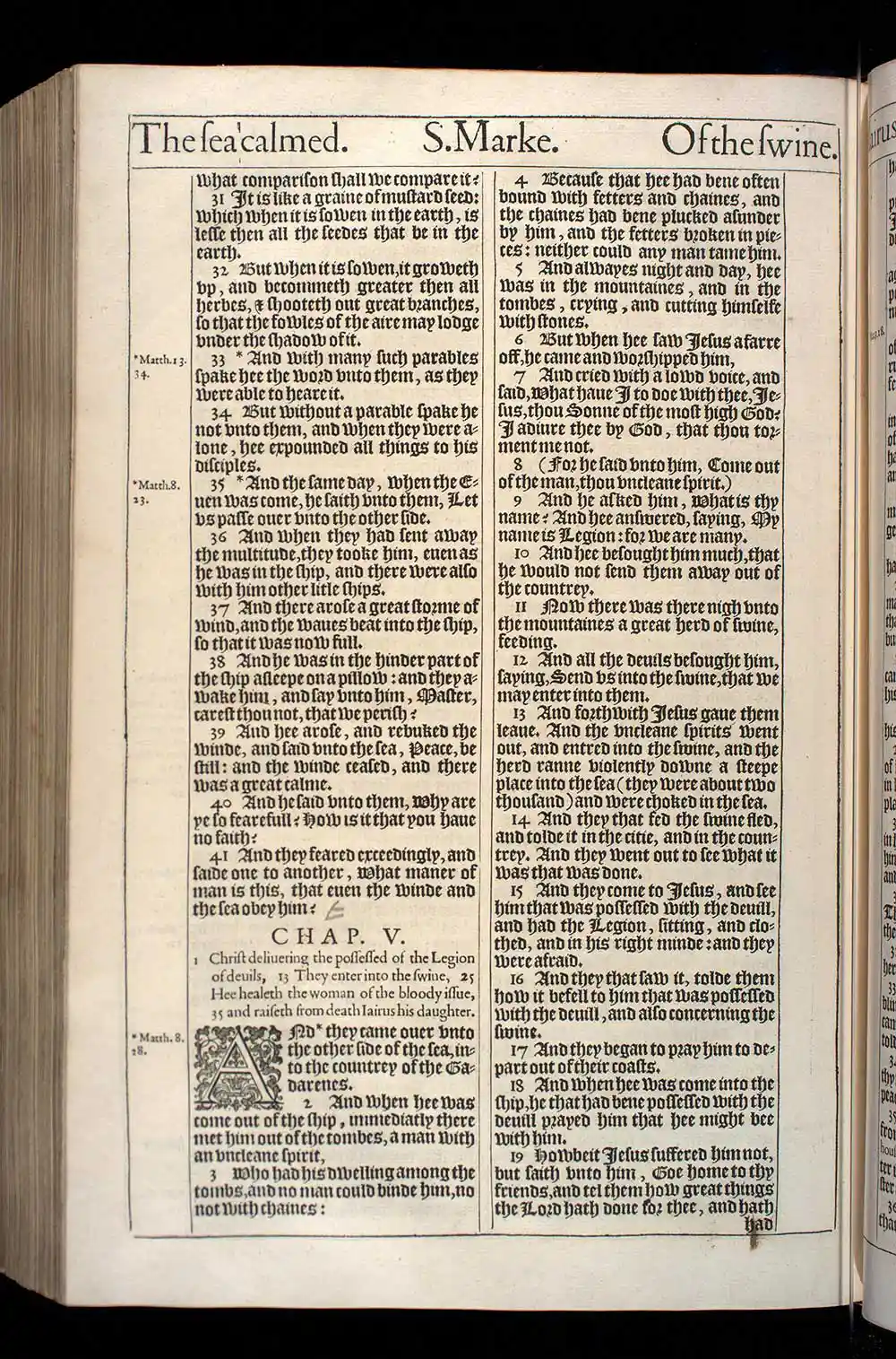 Mark Chapter 5 Original 1611 KJV Bible Scan