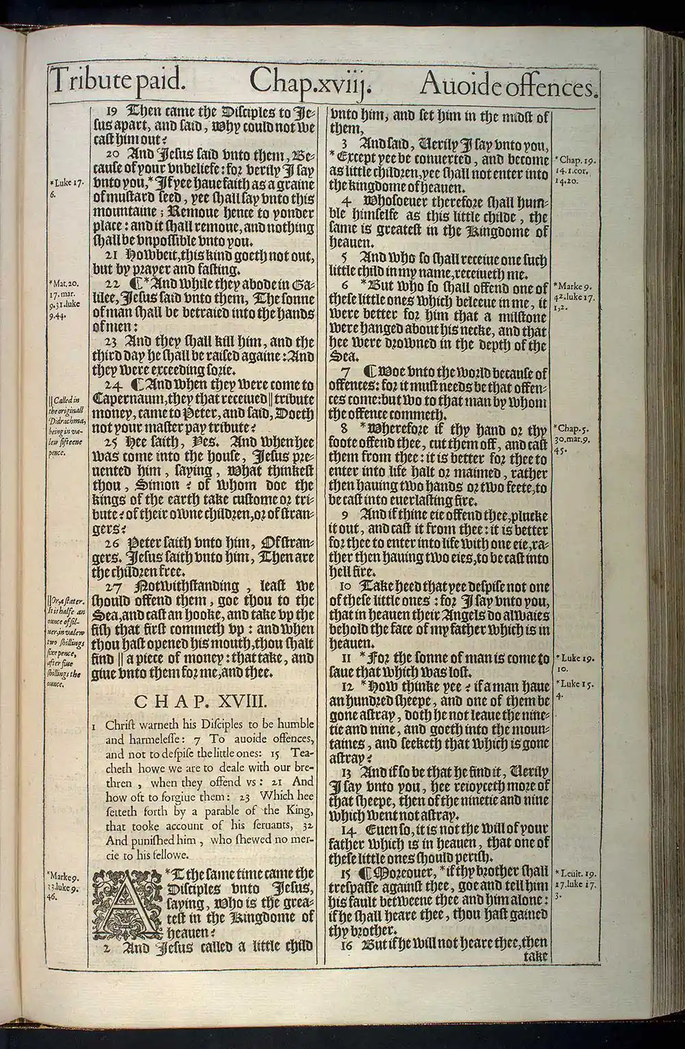 Matthew Chapter 18 Original 1611 KJV Bible Scan