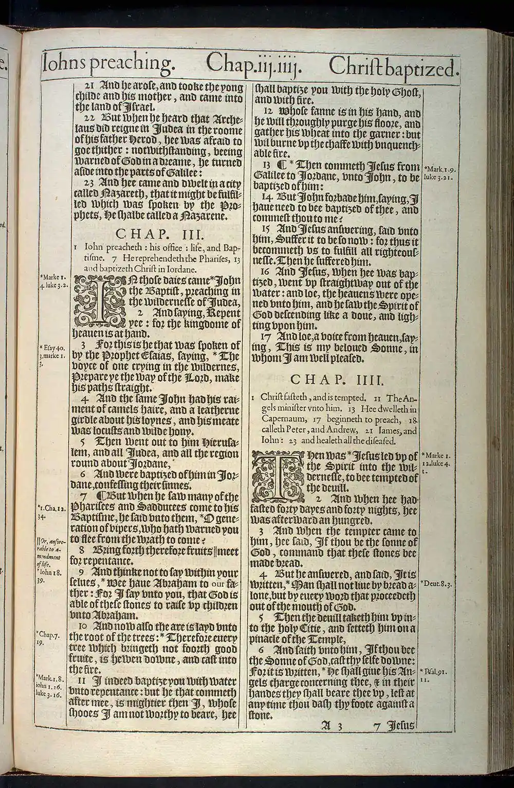 Matthew Chapter 4 Original 1611 KJV Bible Scan