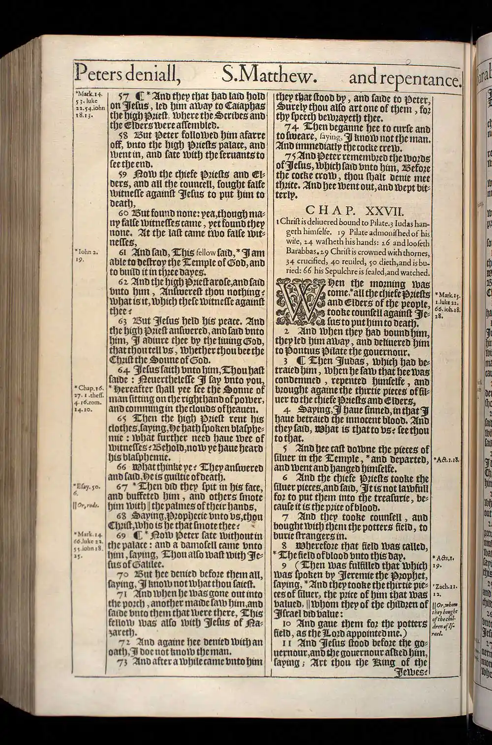 Matthew Chapter 26 Original 1611 KJV Bible Scan