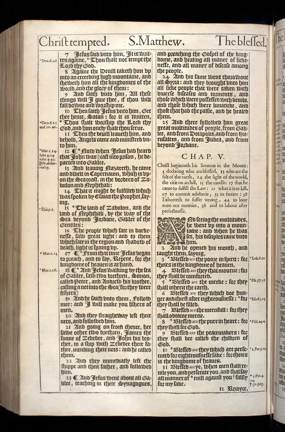 Matthew Chapter 4 Original 1611 KJV Bible Scan