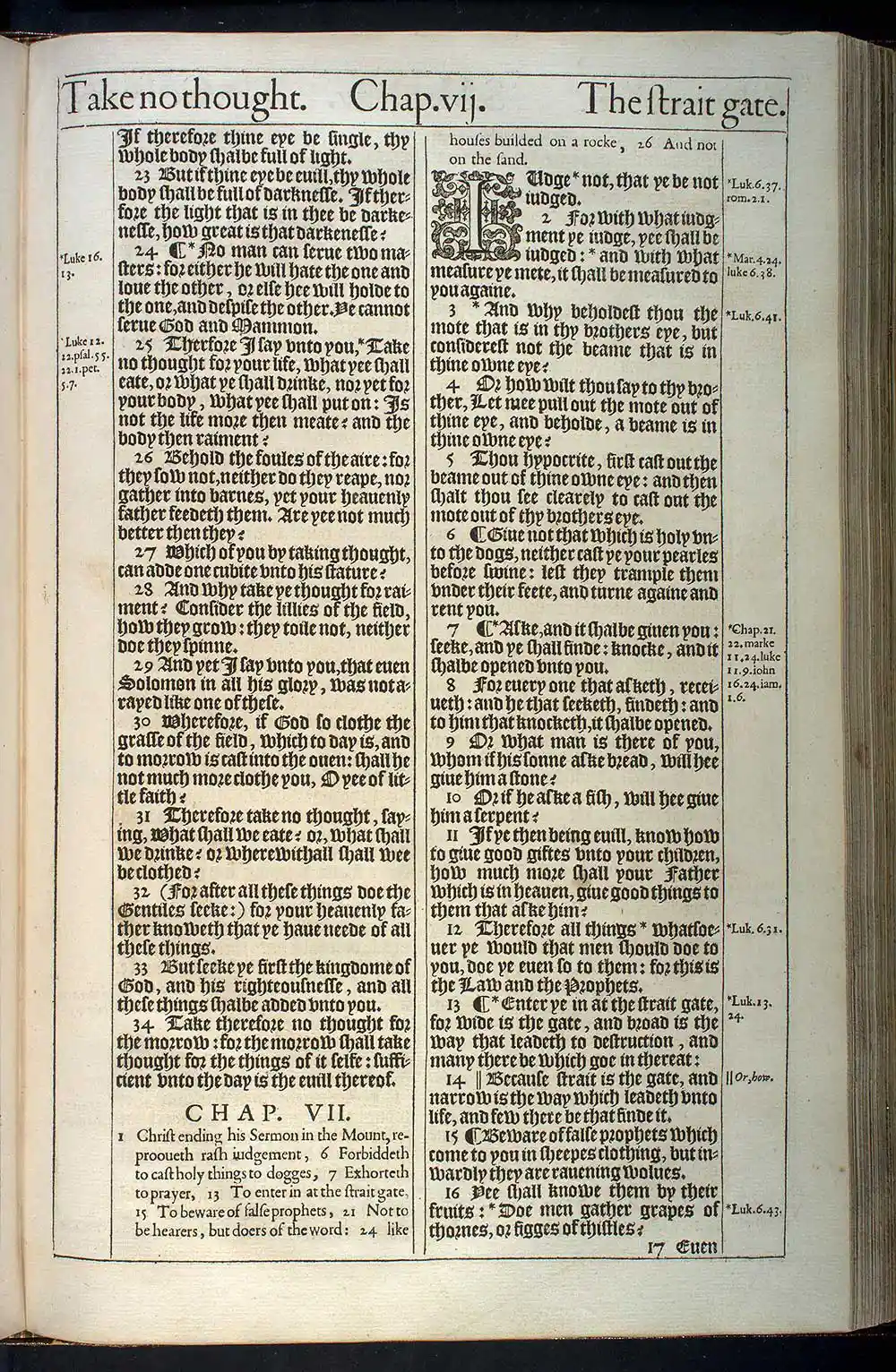 Matthew Chapter 6 Original 1611 KJV Bible Scan