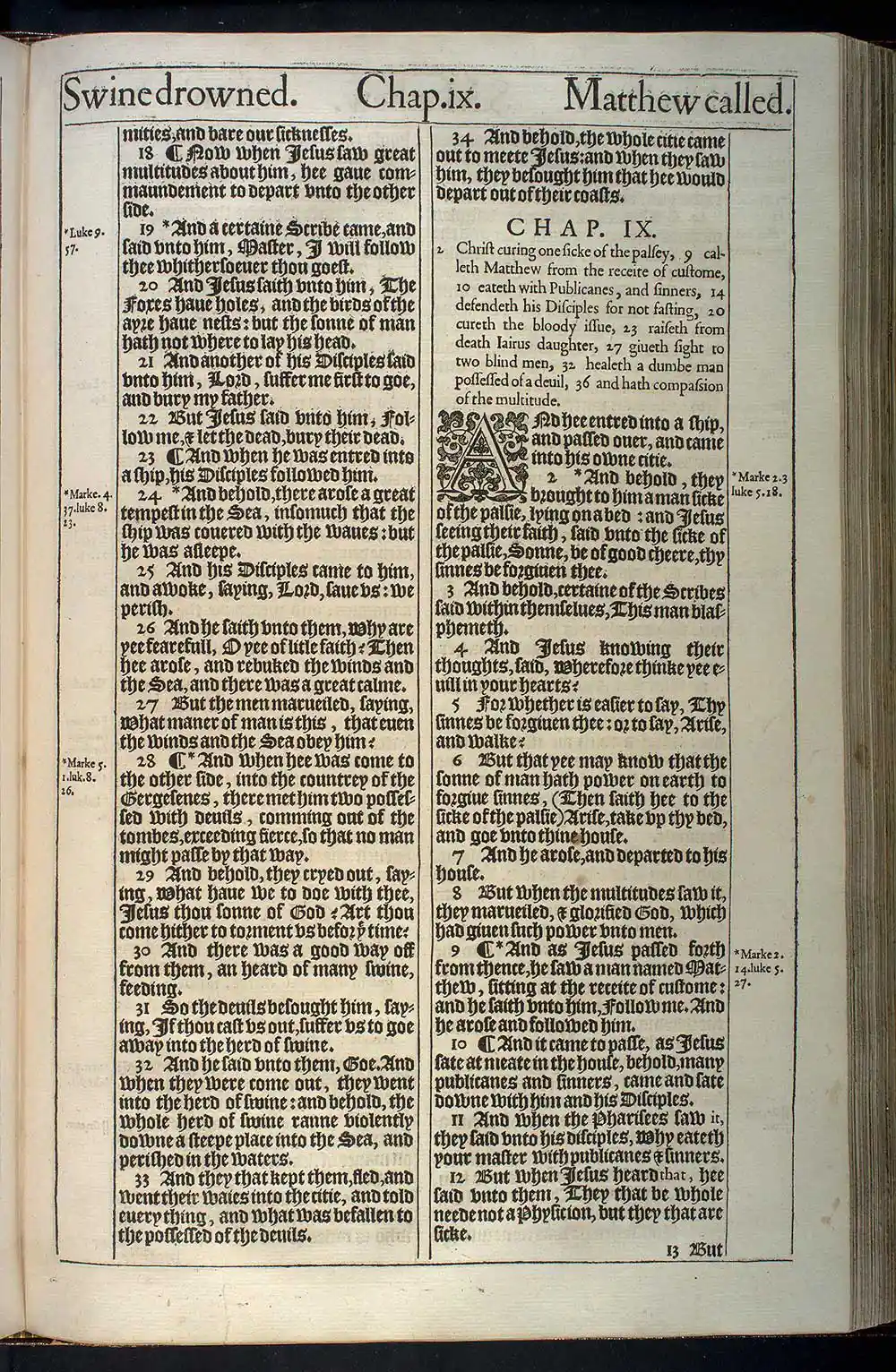Matthew Chapter 9 Original 1611 KJV Bible Scan