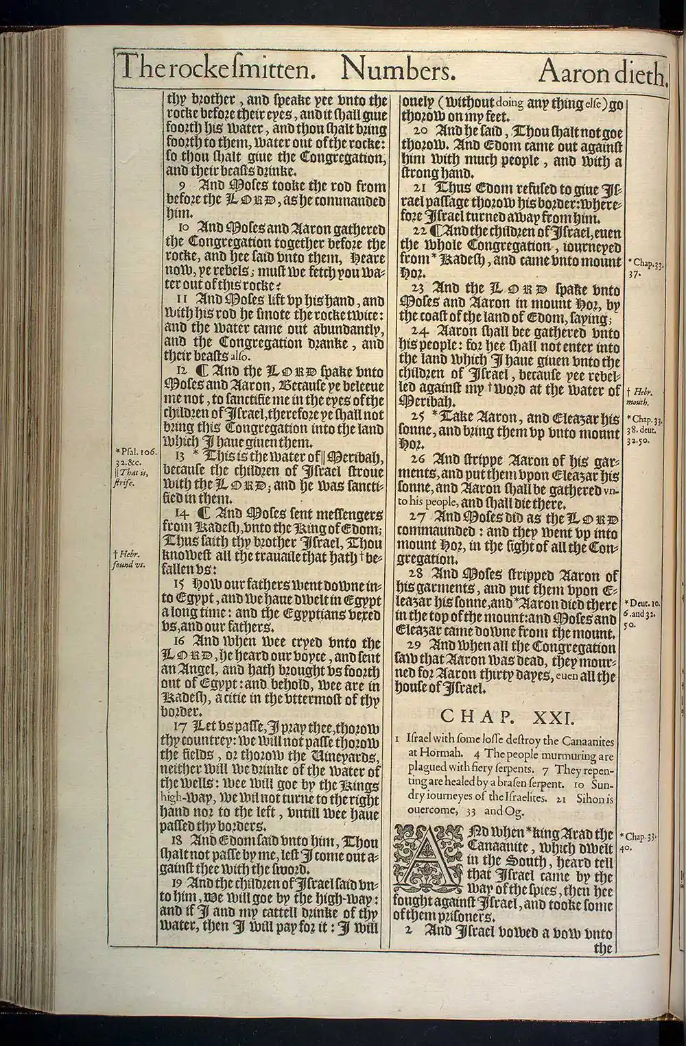 Numbers Chapter 21 Original 1611 KJV Bible Scan