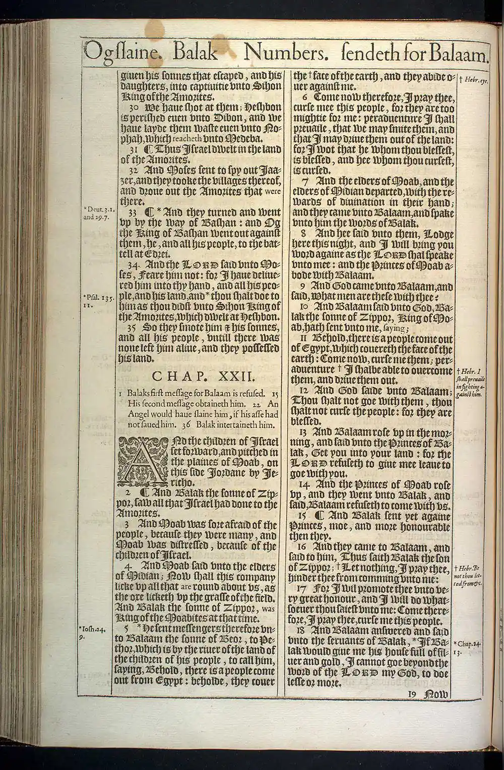 Numbers Chapter 21 Original 1611 KJV Bible Scan