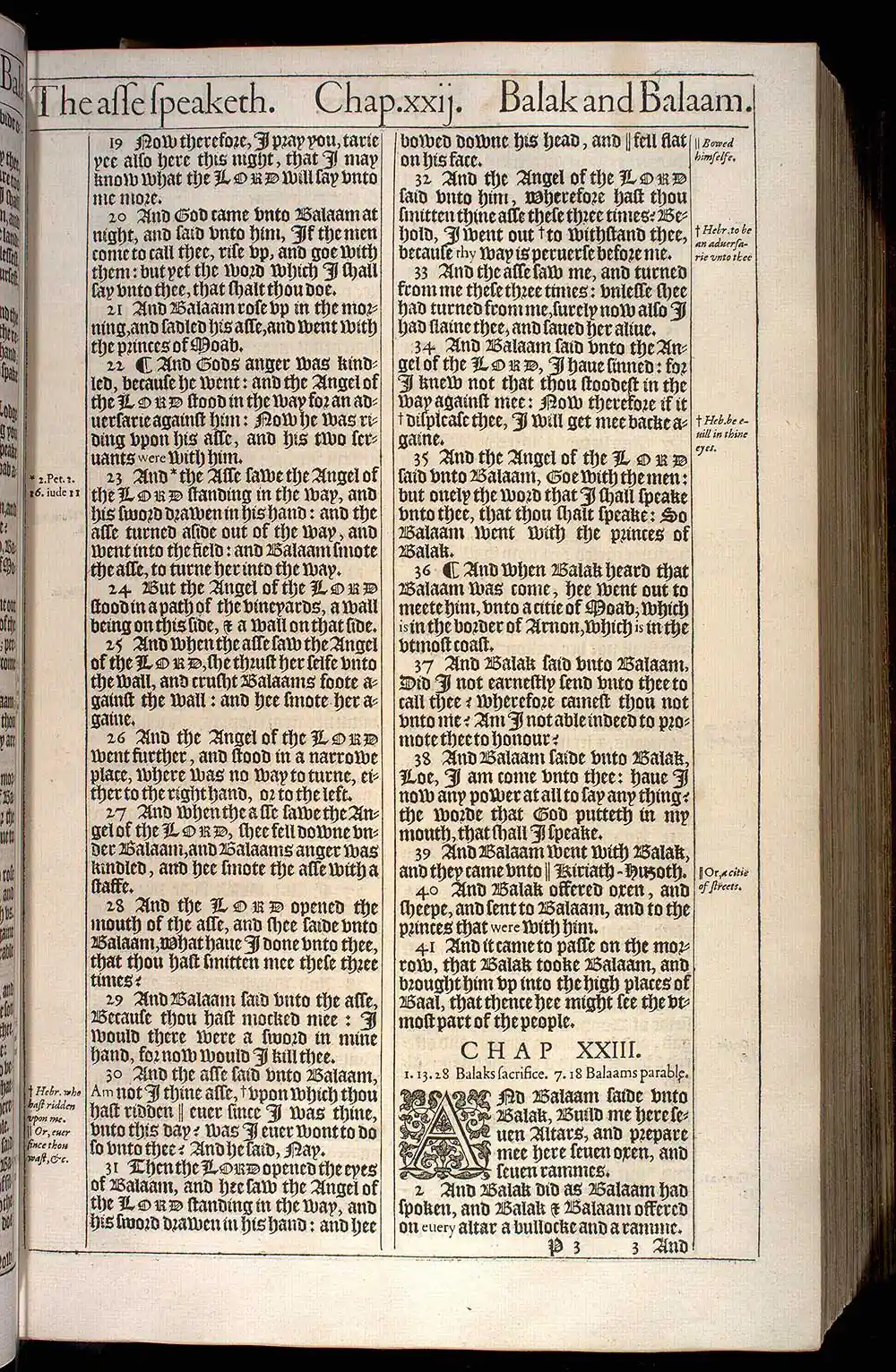 Numbers Chapter 22 Original 1611 KJV Bible Scan