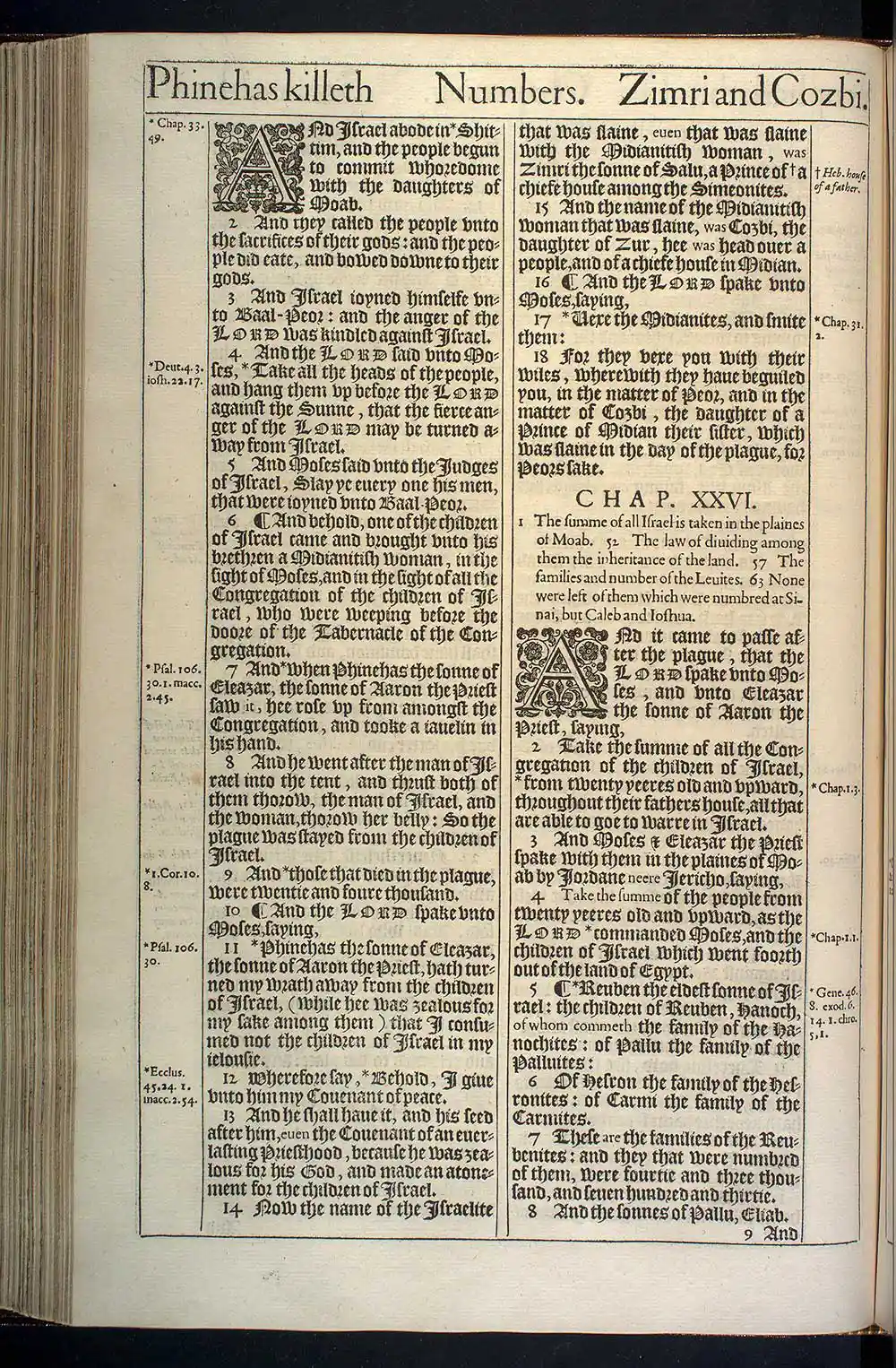 Numbers Chapter 26 Original 1611 KJV Bible Scan