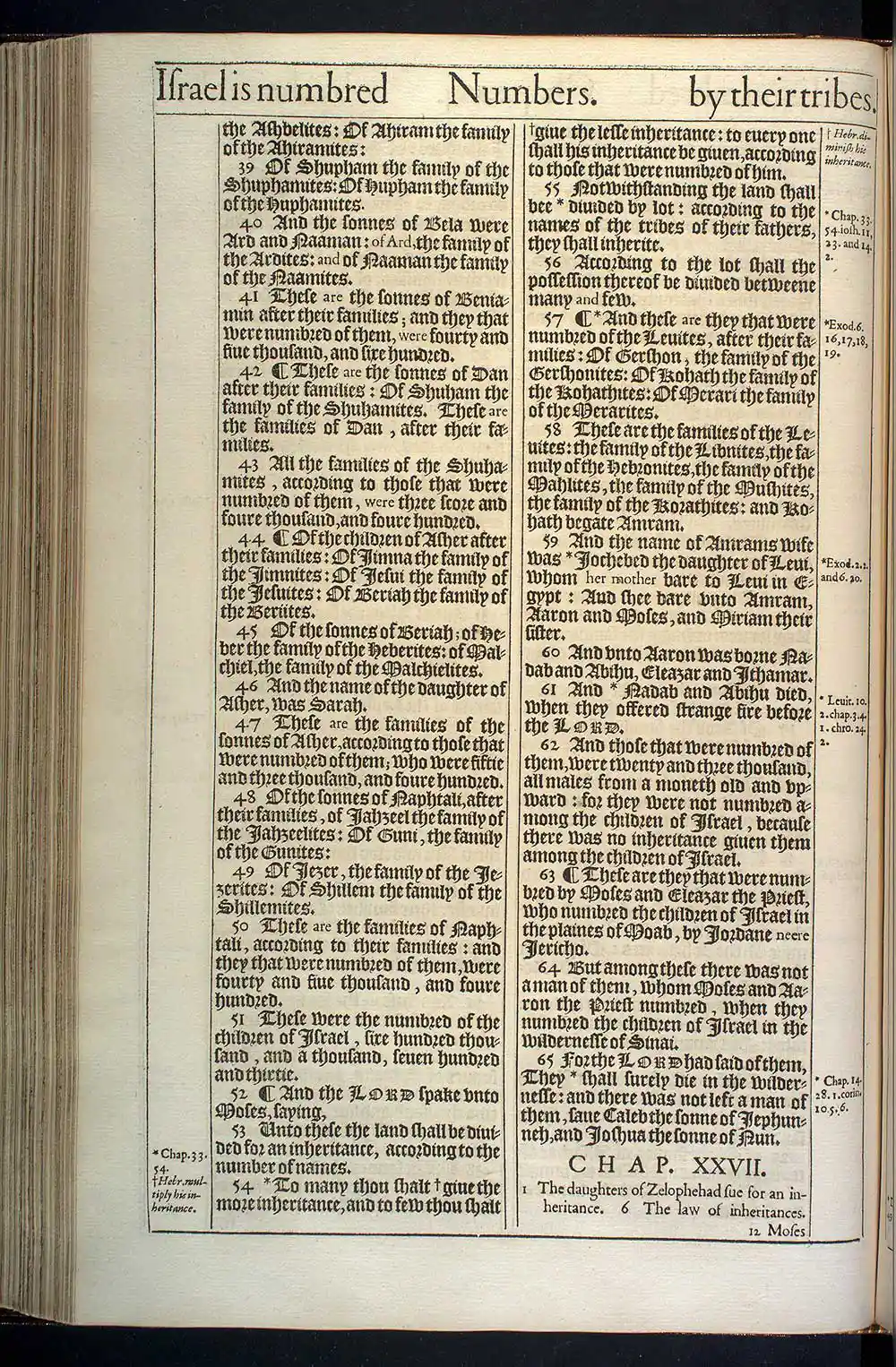 Numbers Chapter 26 Original 1611 KJV Bible Scan