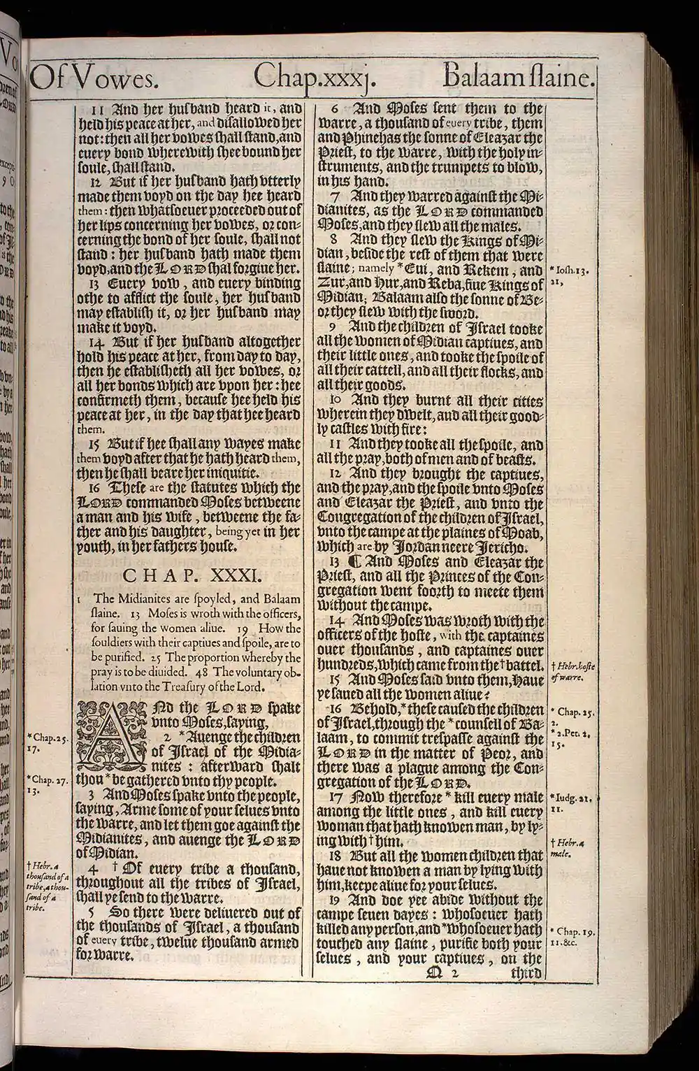 Numbers Chapter 30 Original 1611 KJV Bible Scan