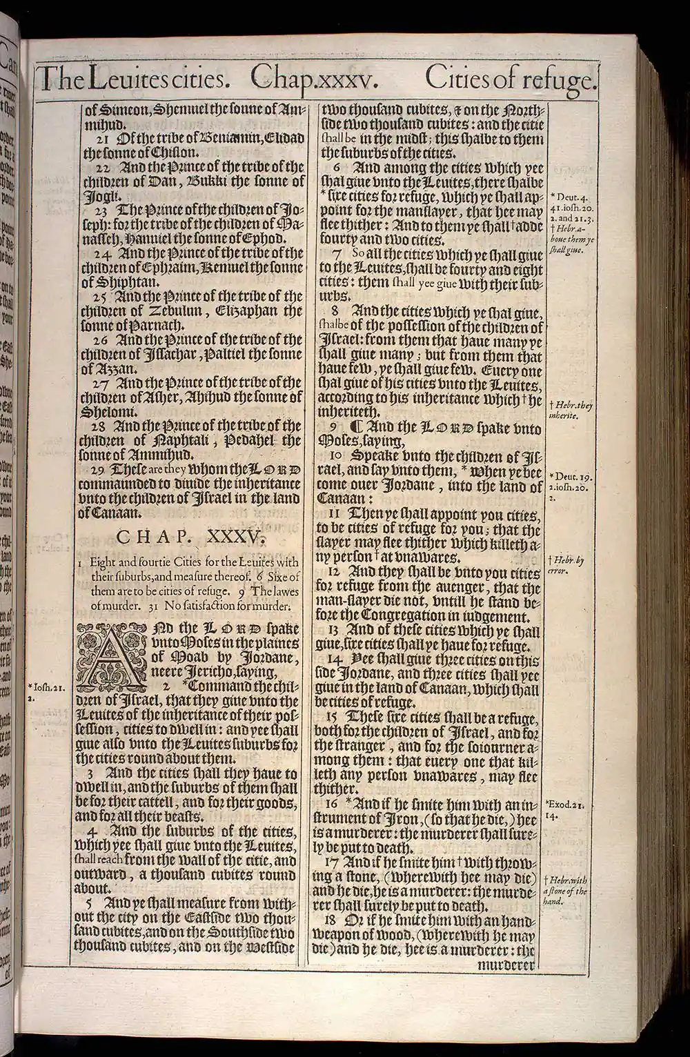 Numbers Chapter 35 Original 1611 KJV Bible Scan