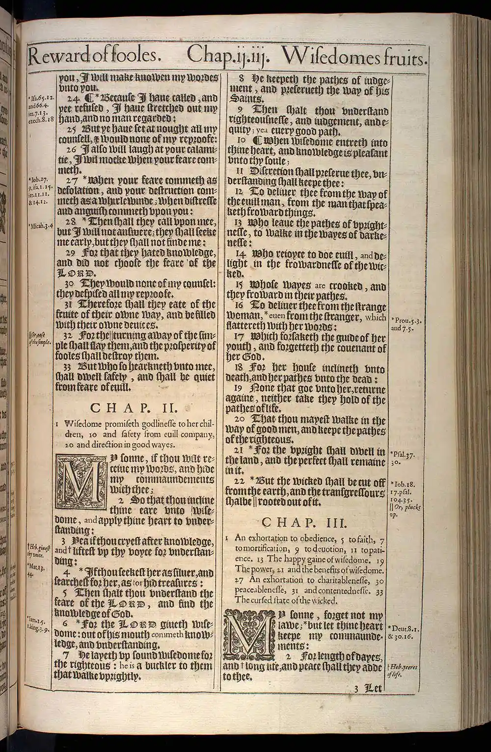 Proverbs Chapter 3 Original 1611 KJV Bible Scan