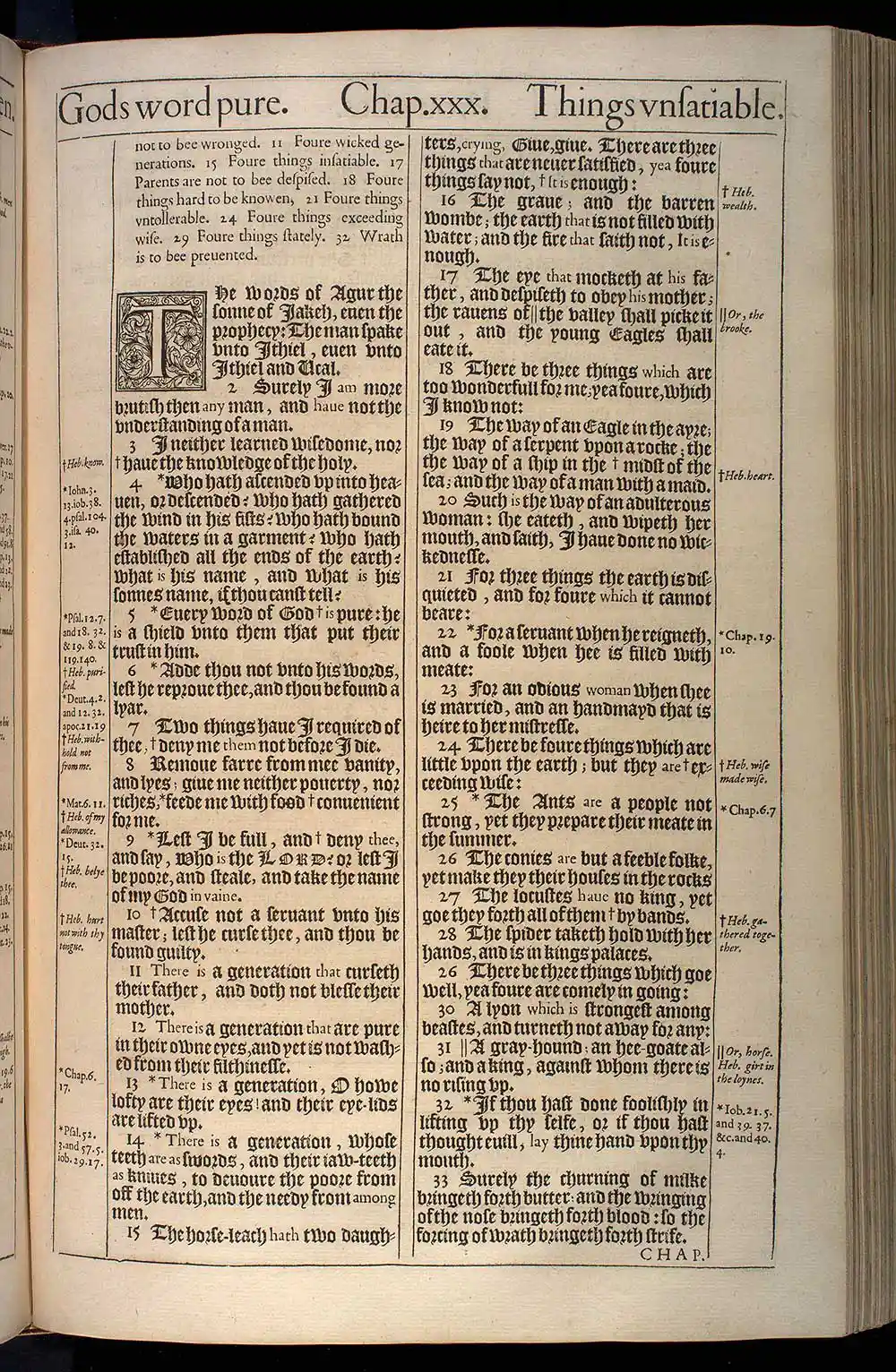 Proverbs Chapter 30 Original 1611 KJV Bible Scan
