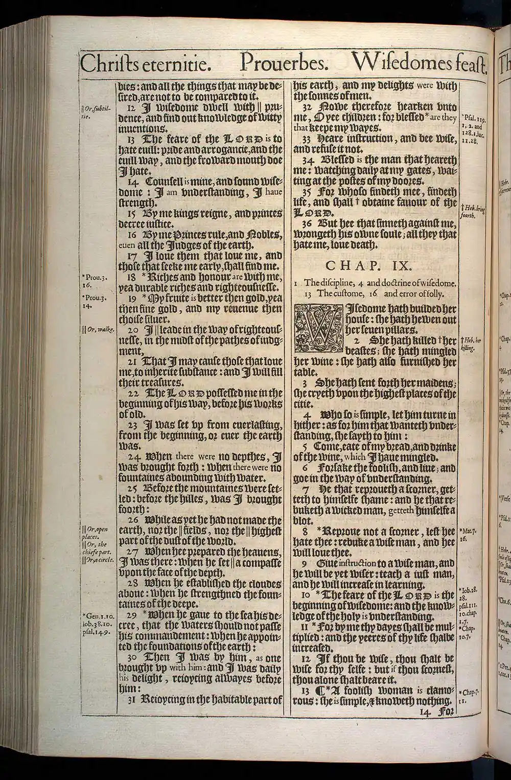 Proverbs Chapter 9 Original 1611 KJV Bible Scan