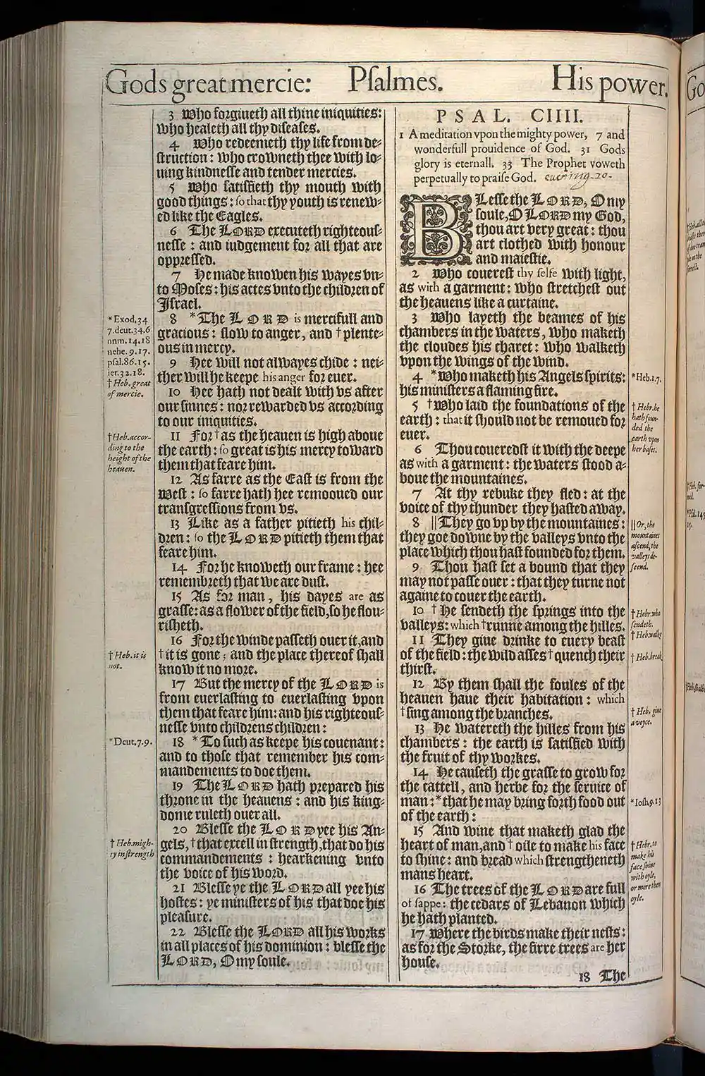 Psalms Chapter 104 Original 1611 KJV Bible Scan